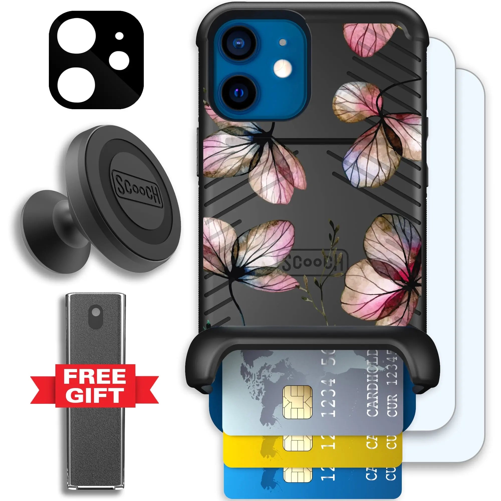 Scooch-Wingmate Defender Bundle for iPhone 12 Mini-Dried-Flowers