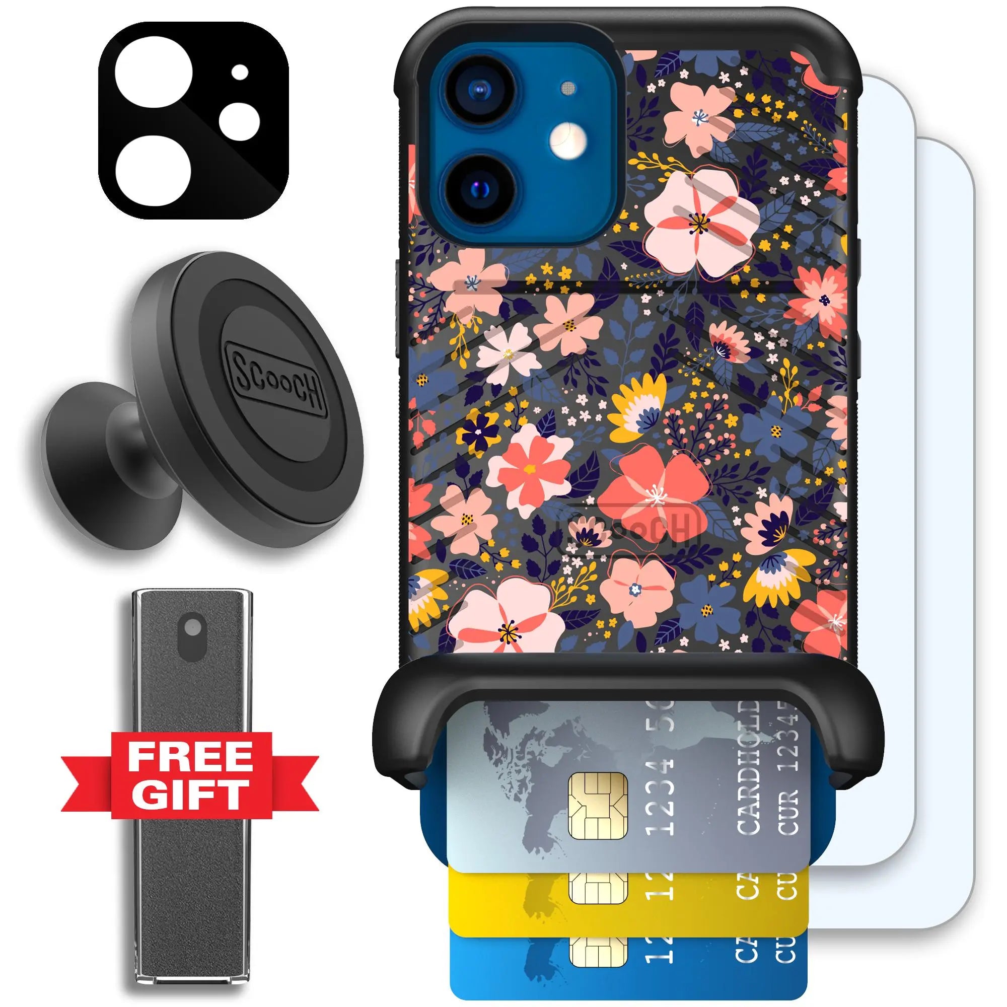 Scooch-Wingmate Defender Bundle for iPhone 12 Mini-Wildflowers