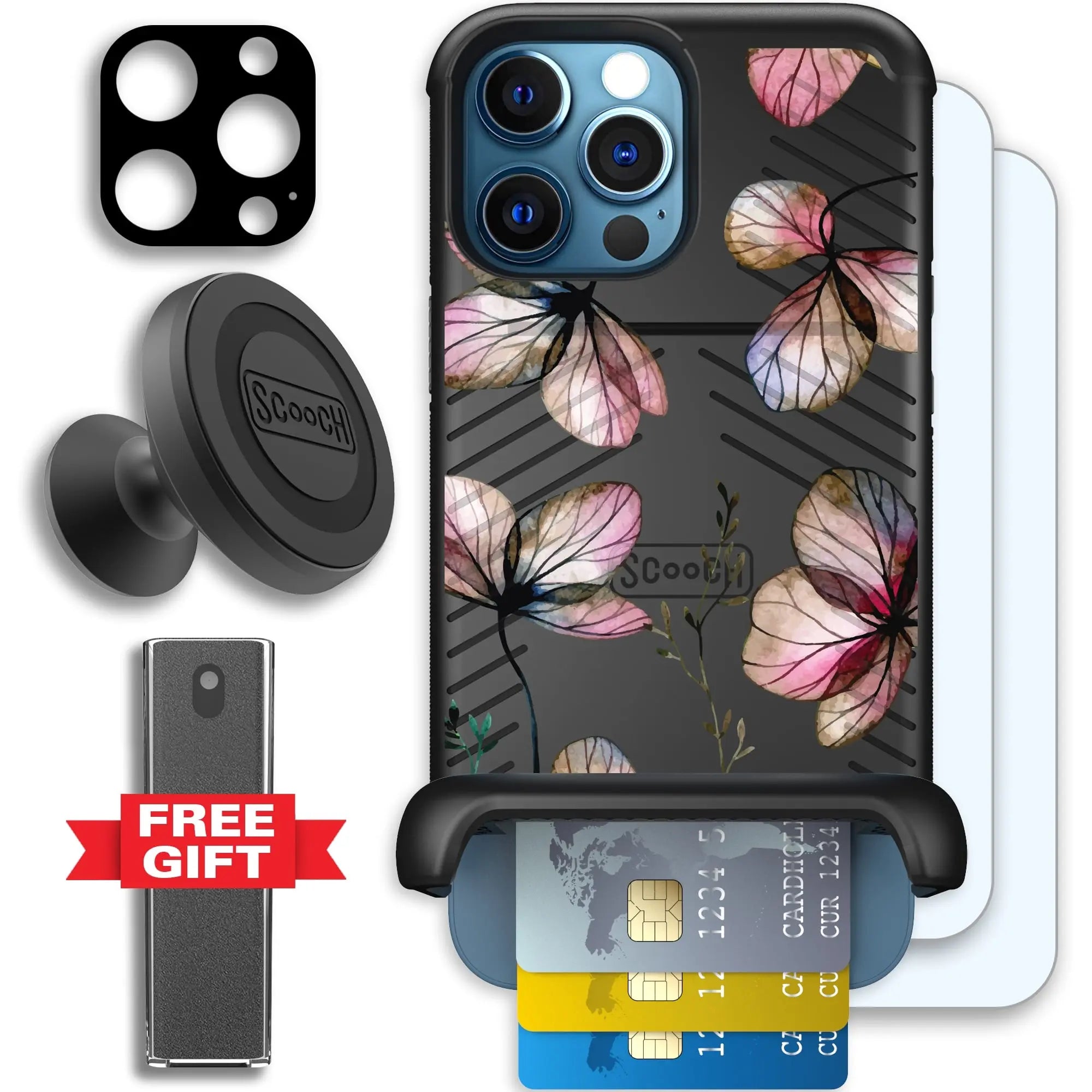 Scooch-Wingmate Defender Bundle for iPhone 12 Pro-Dried-Flowers