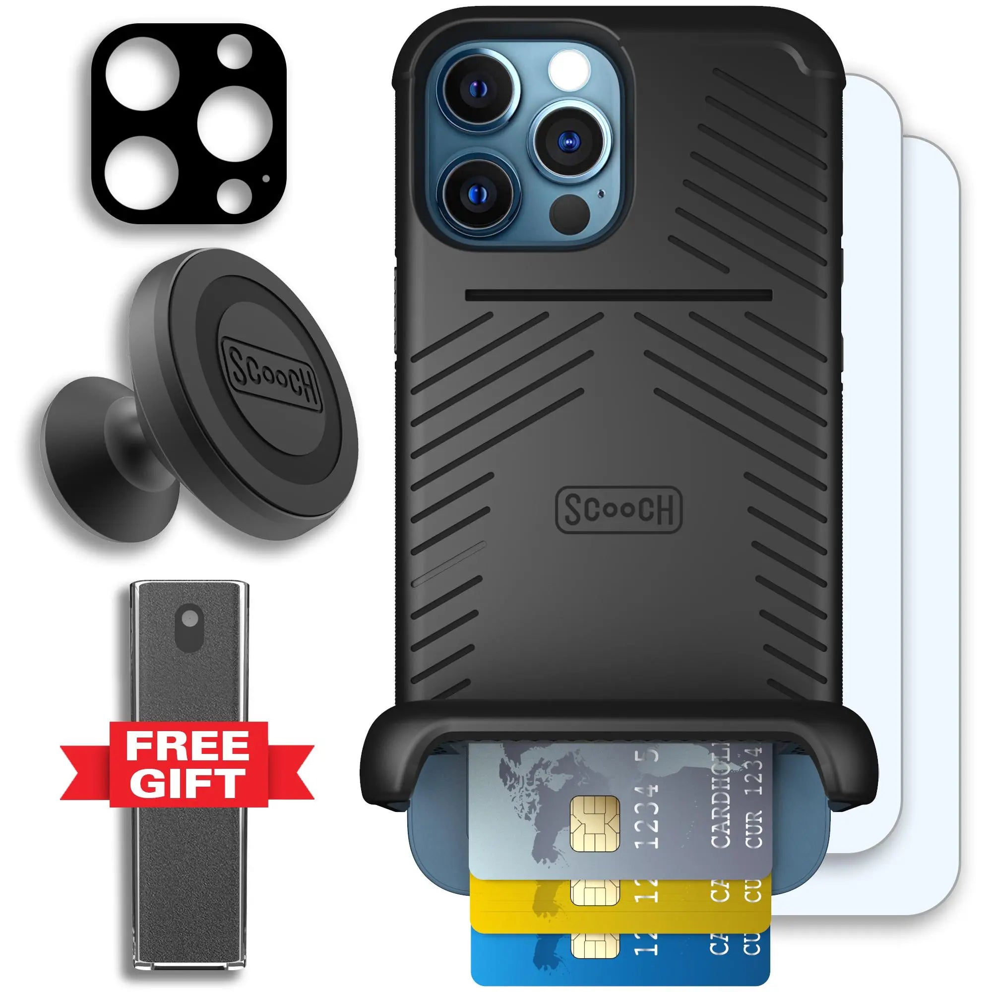 Scooch-Wingmate Defender Bundle for iPhone 12 Pro Max-Black