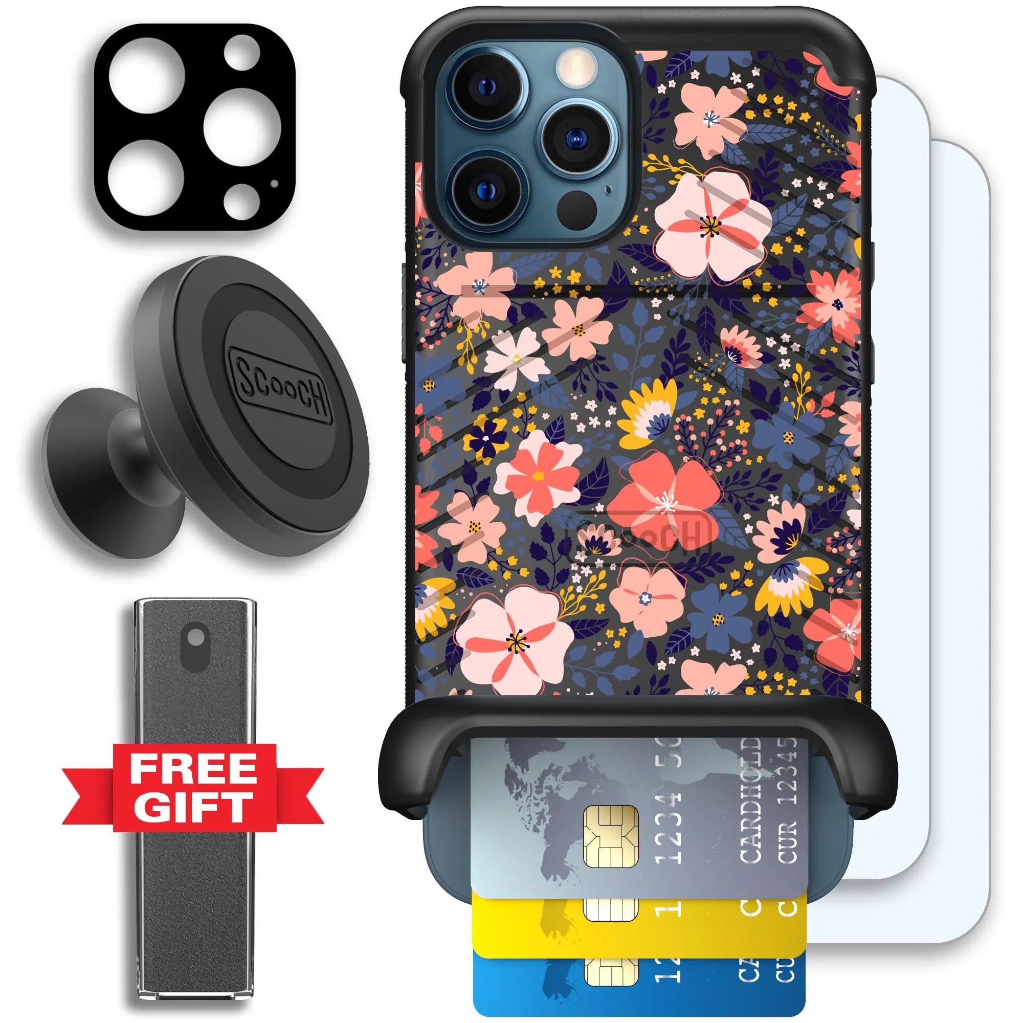 Scooch-Wingmate Defender Bundle for iPhone 12 Pro-Wildflowers