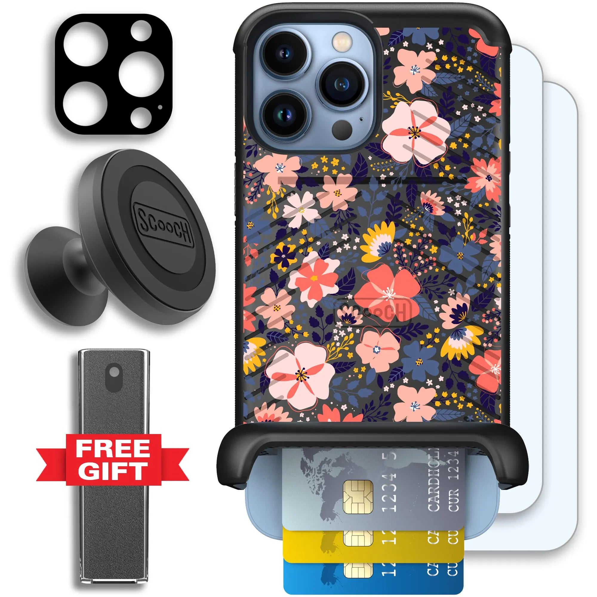 Scooch-Wingmate Defender Bundle for iPhone 13 Pro Max-Wildflowers