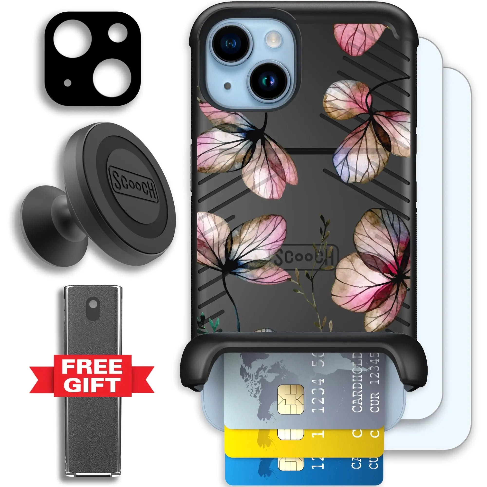 Scooch-Wingmate Defender Bundle for iPhone 14-Dried-Flowers