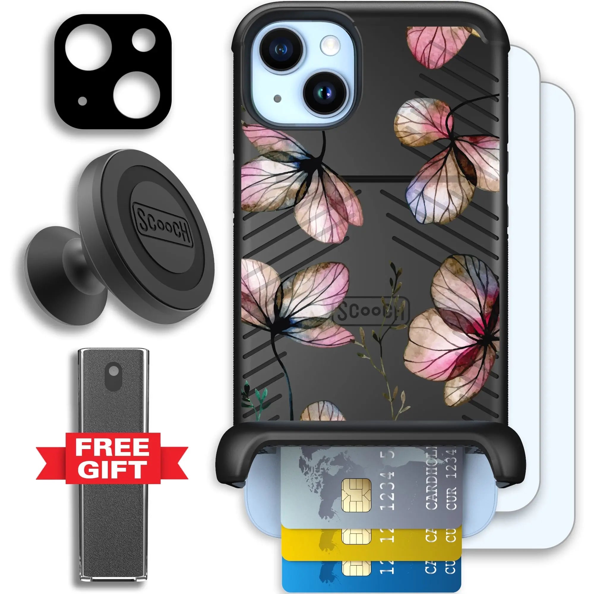 Scooch-Wingmate Defender Bundle for iPhone 14 Plus-Dried-Flowers