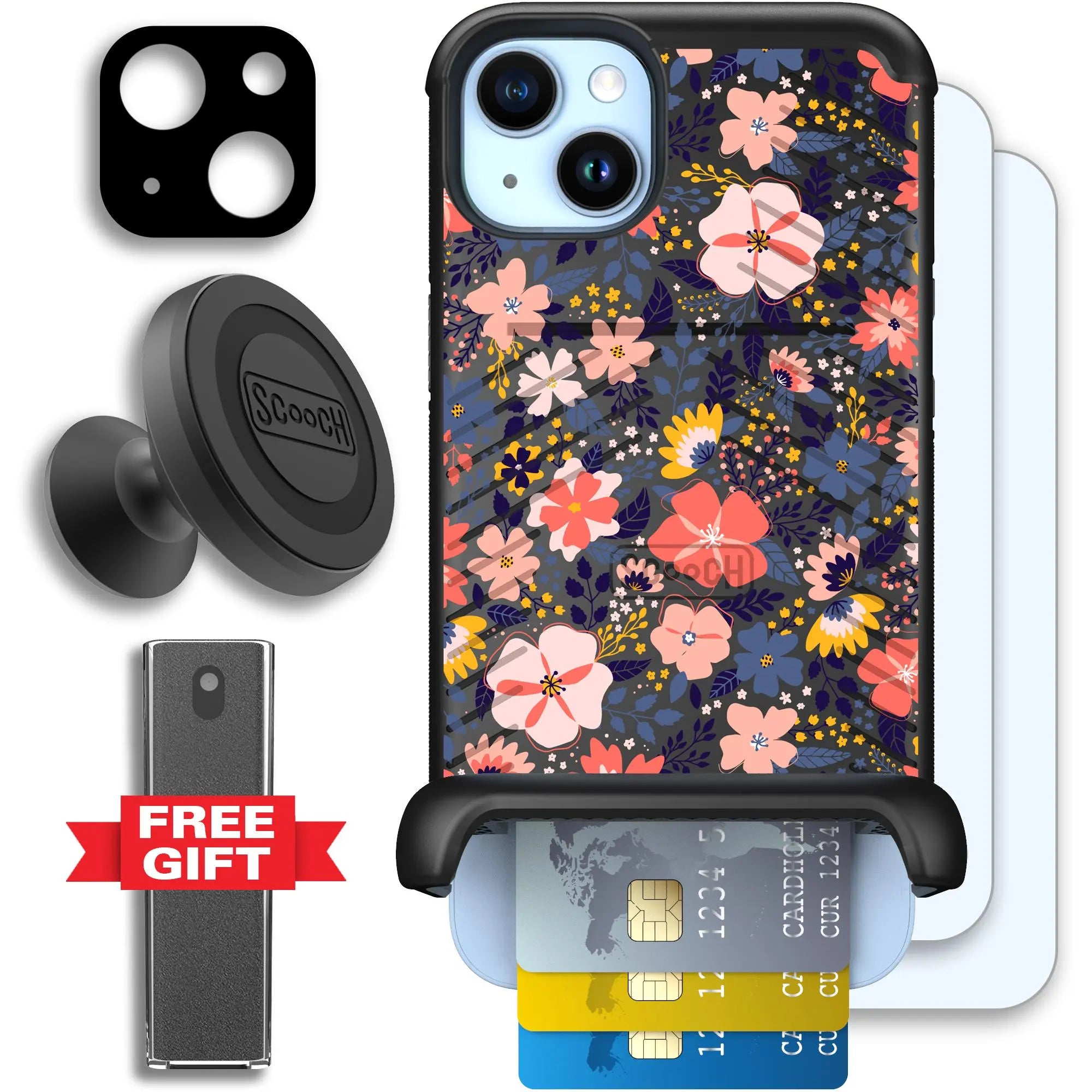 Scooch-Wingmate Defender Bundle for iPhone 14 Plus-Wildflowers