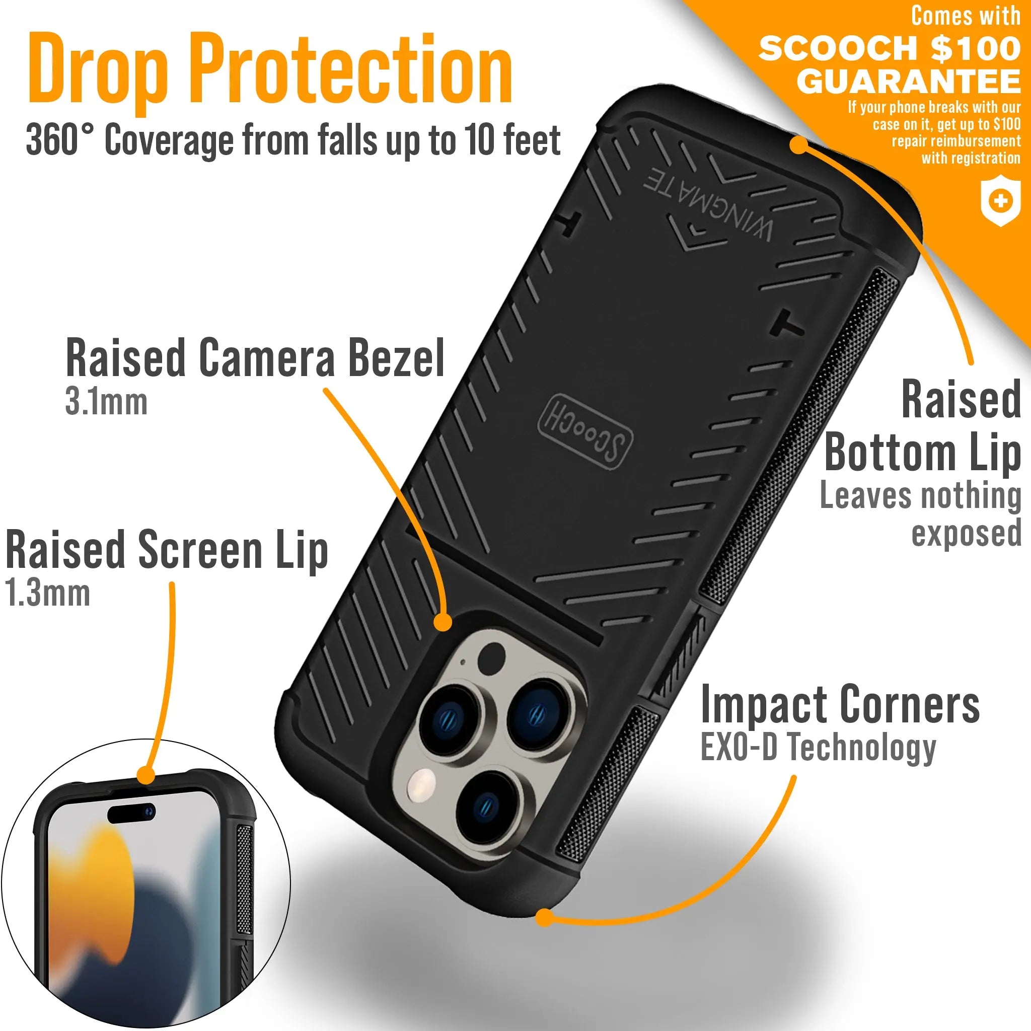 Scooch-Wingmate Defender Bundle for iPhone 14 Pro-