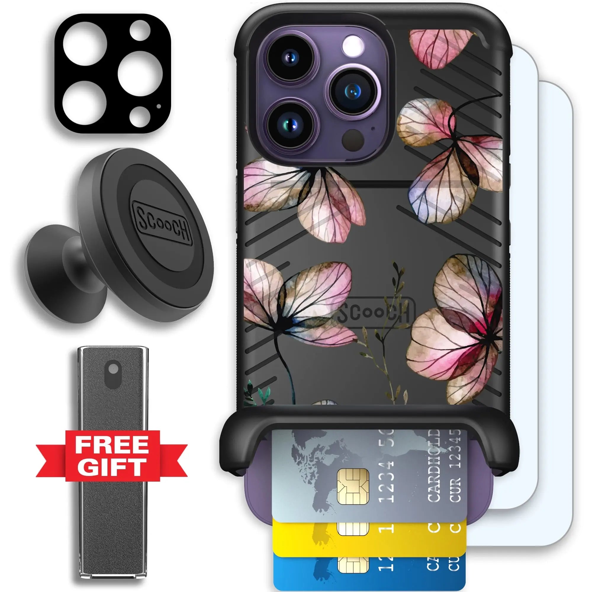 Scooch-Wingmate Defender Bundle for iPhone 14 Pro-Dried-Flowers