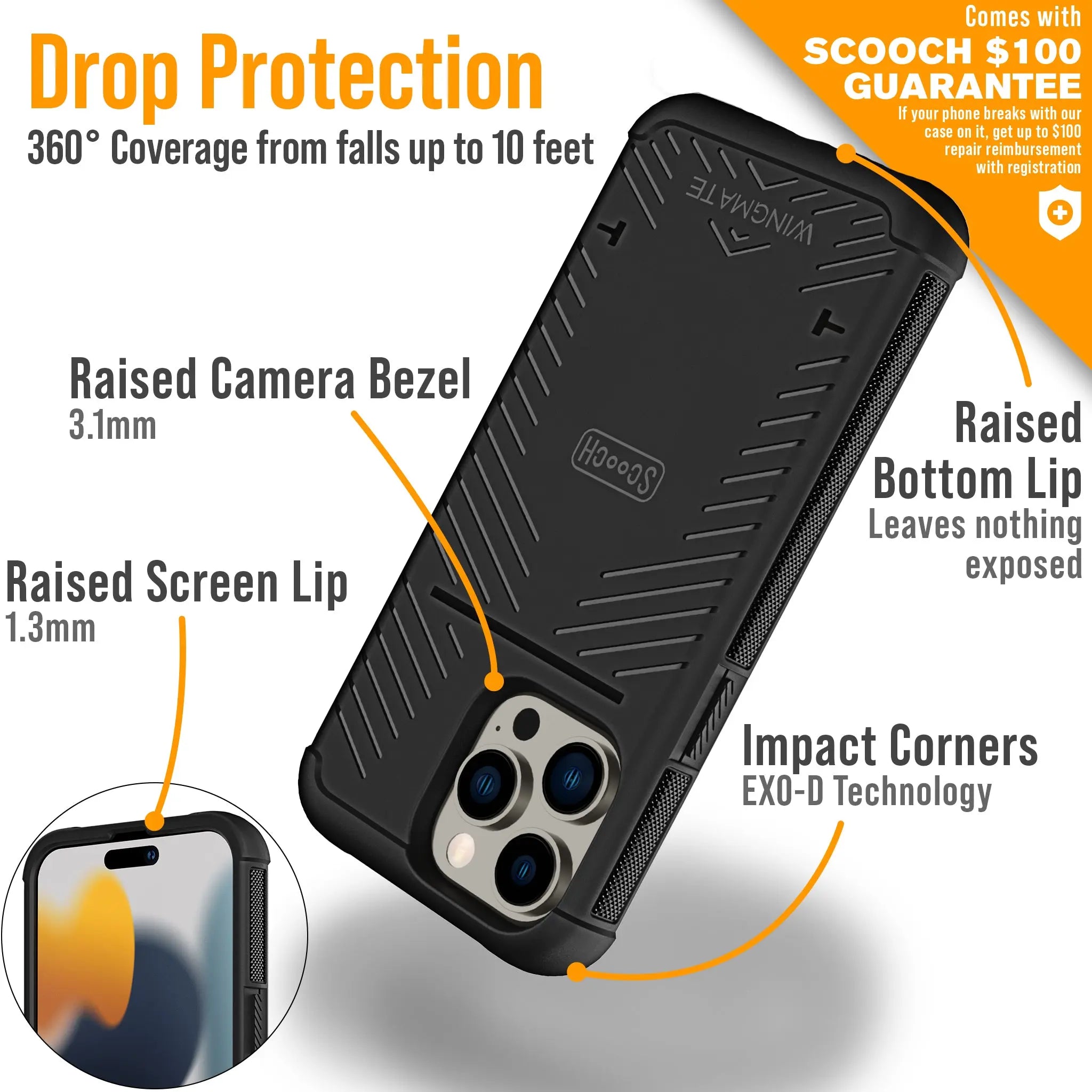 Scooch-Wingmate Defender Bundle for iPhone 14 Pro Max-