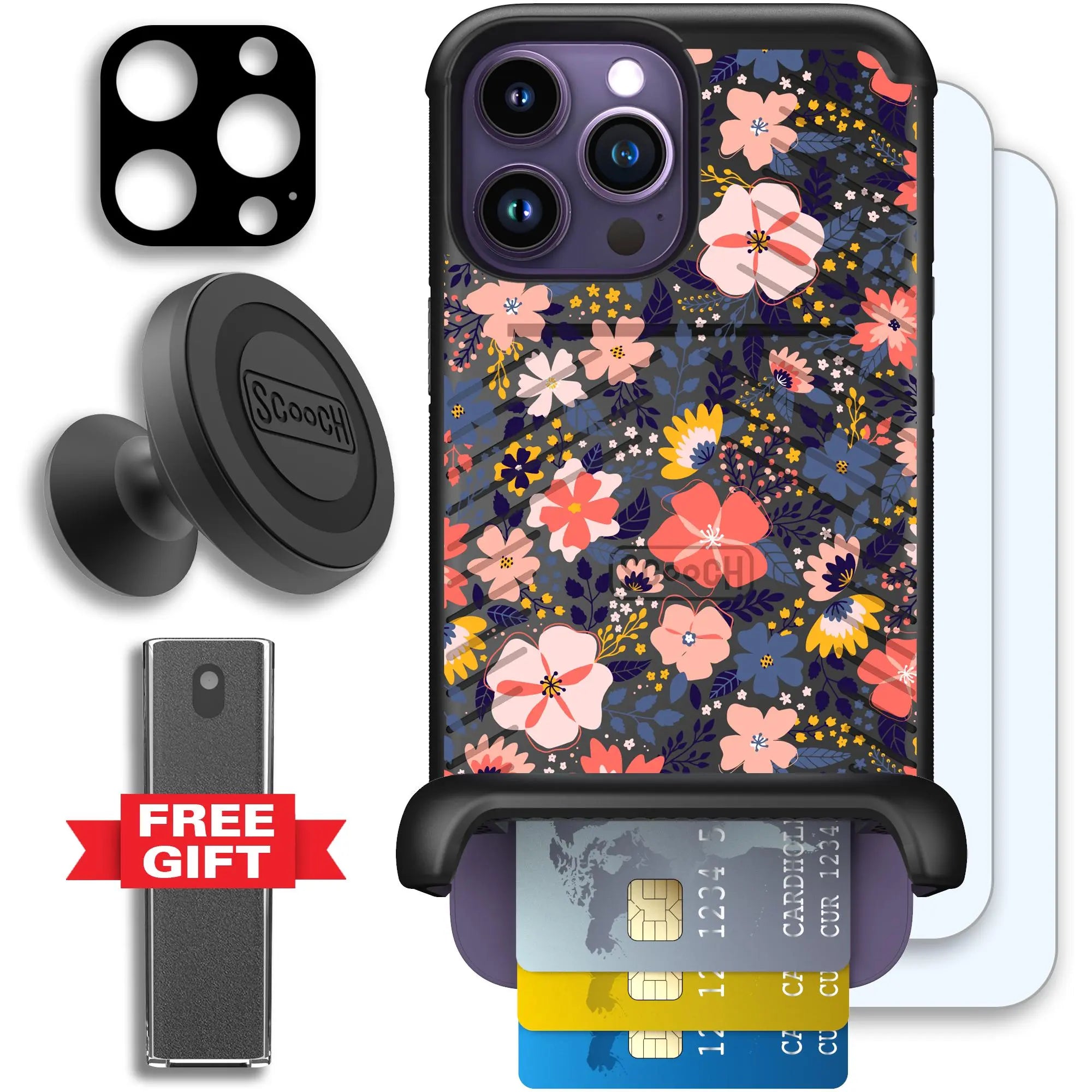 Scooch-Wingmate Defender Bundle for iPhone 14 Pro Max-Wildflowers