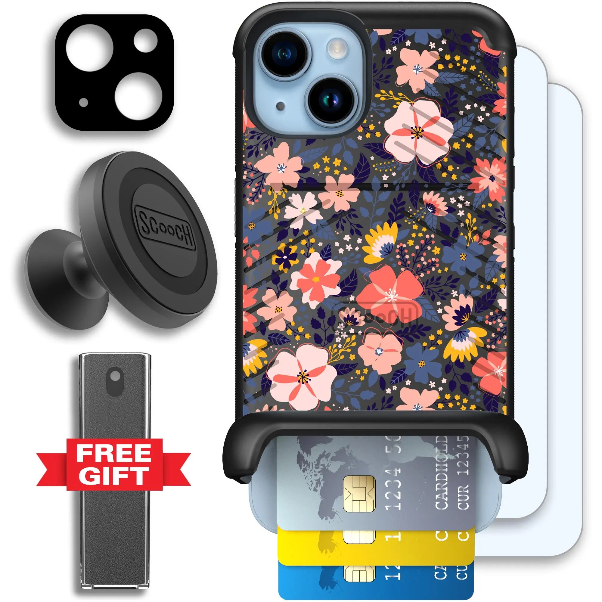 Scooch-Wingmate Defender Bundle for iPhone 14-Wildflowers