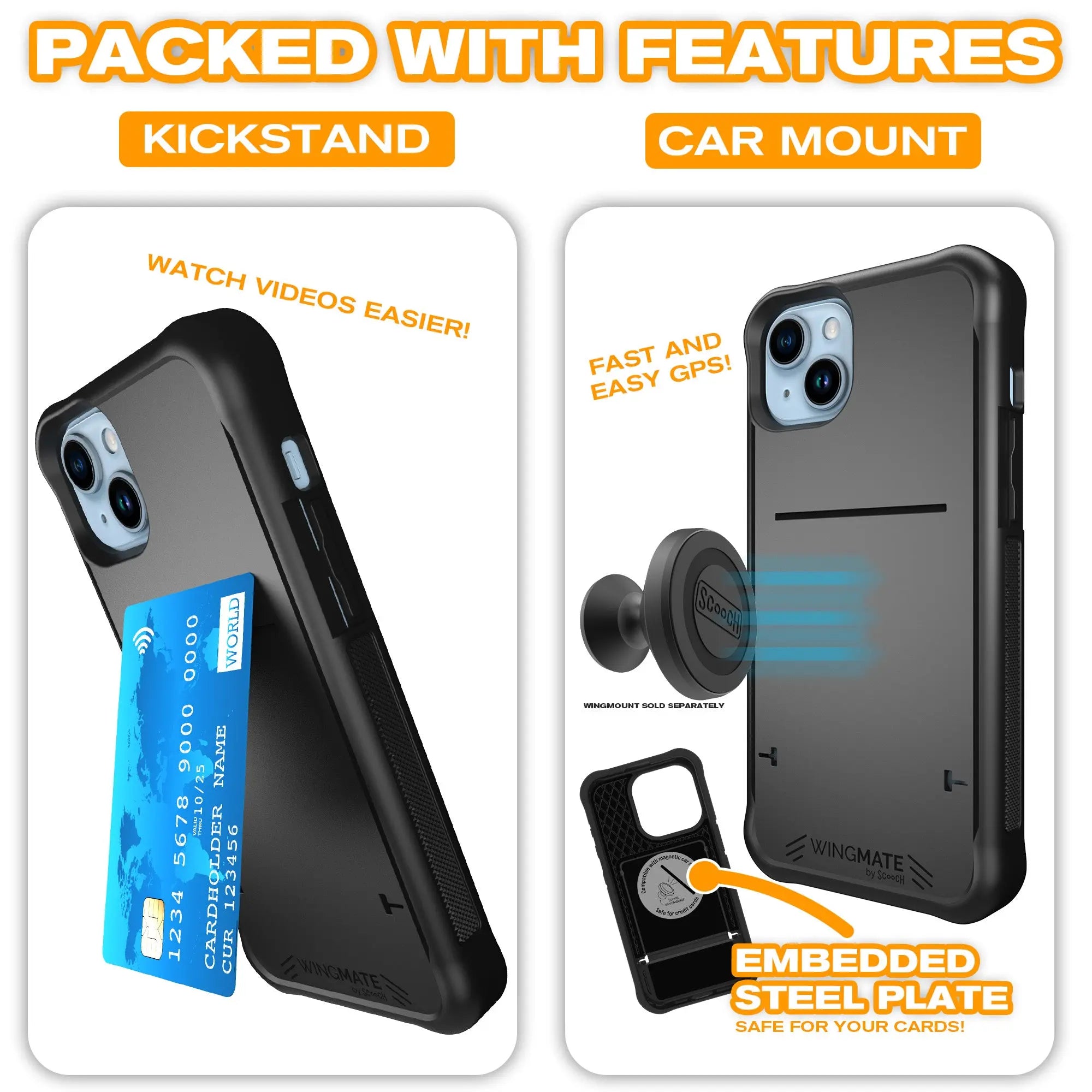 Scooch-Wingmate Defender Bundle for iPhone 15 Plus-