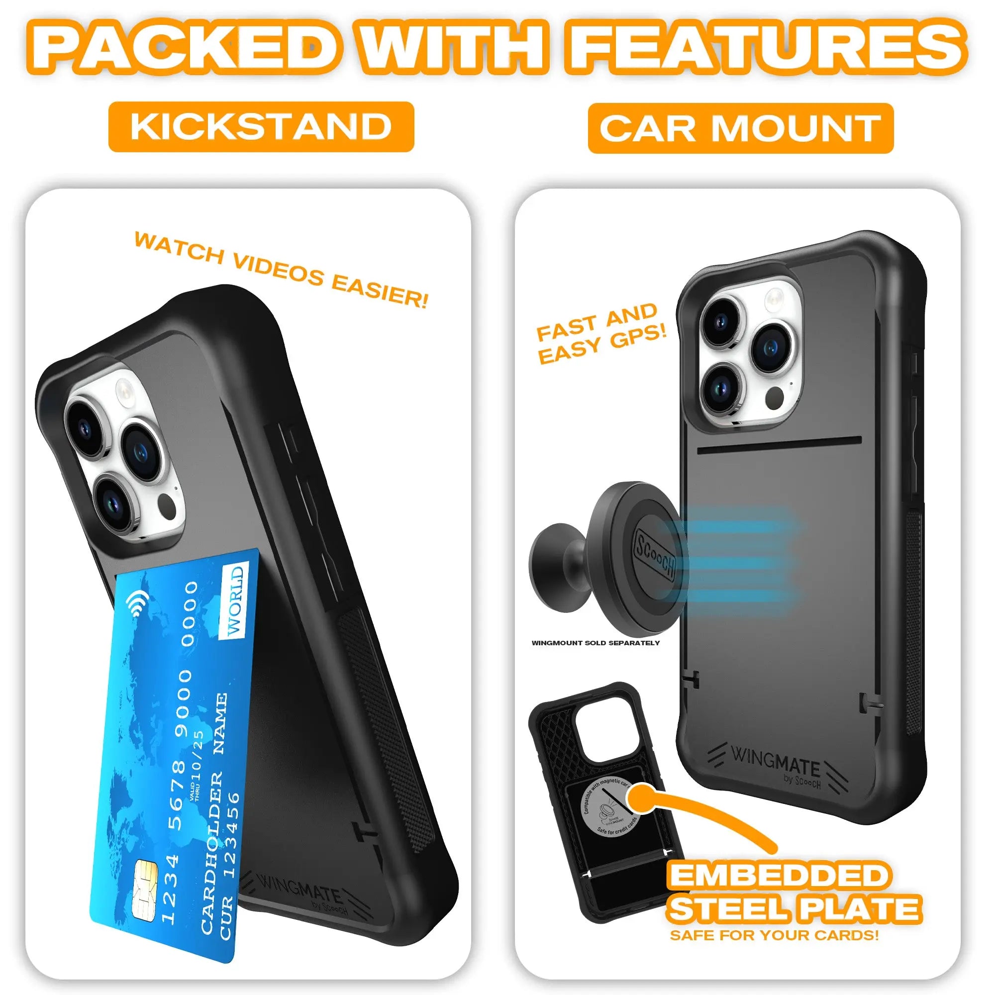 Scooch-Wingmate Defender Bundle for iPhone 15 Pro-