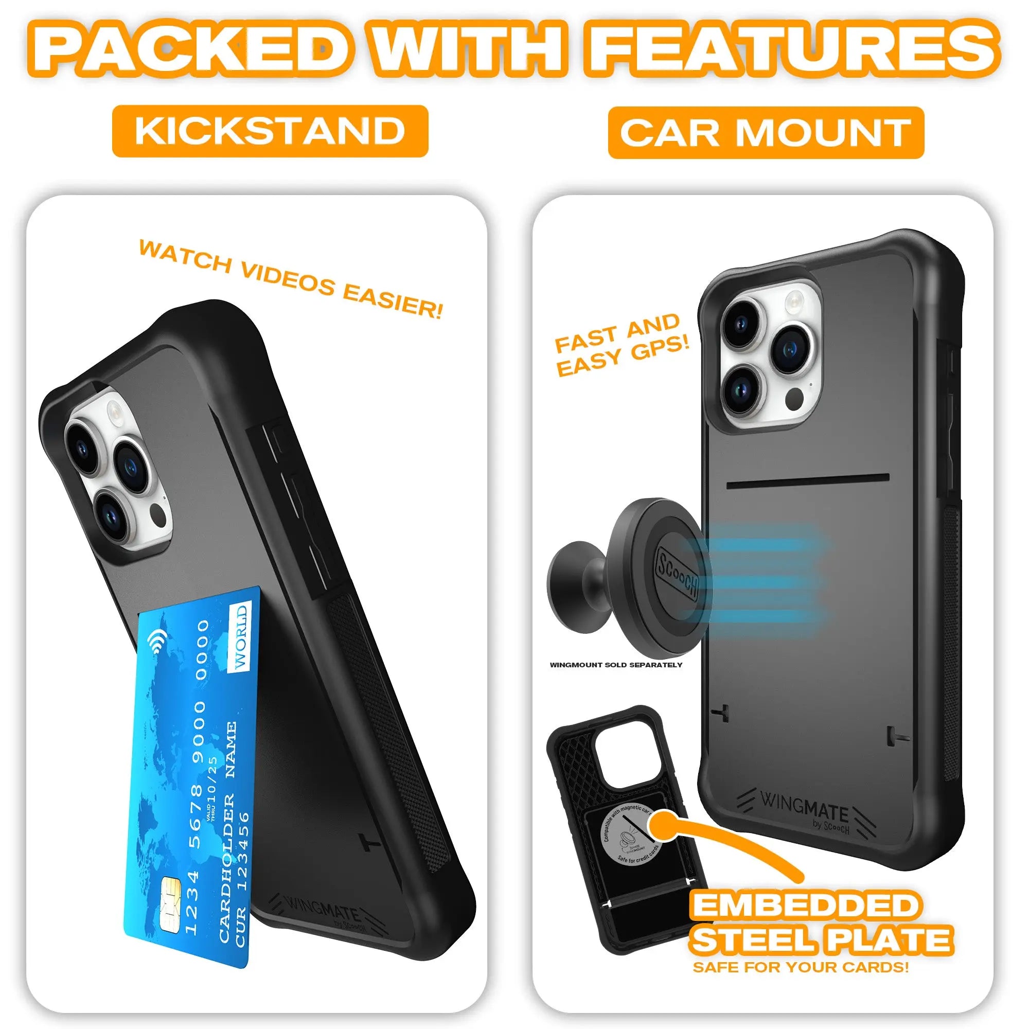 Scooch-Wingmate Defender Bundle for iPhone 15 Pro Max-