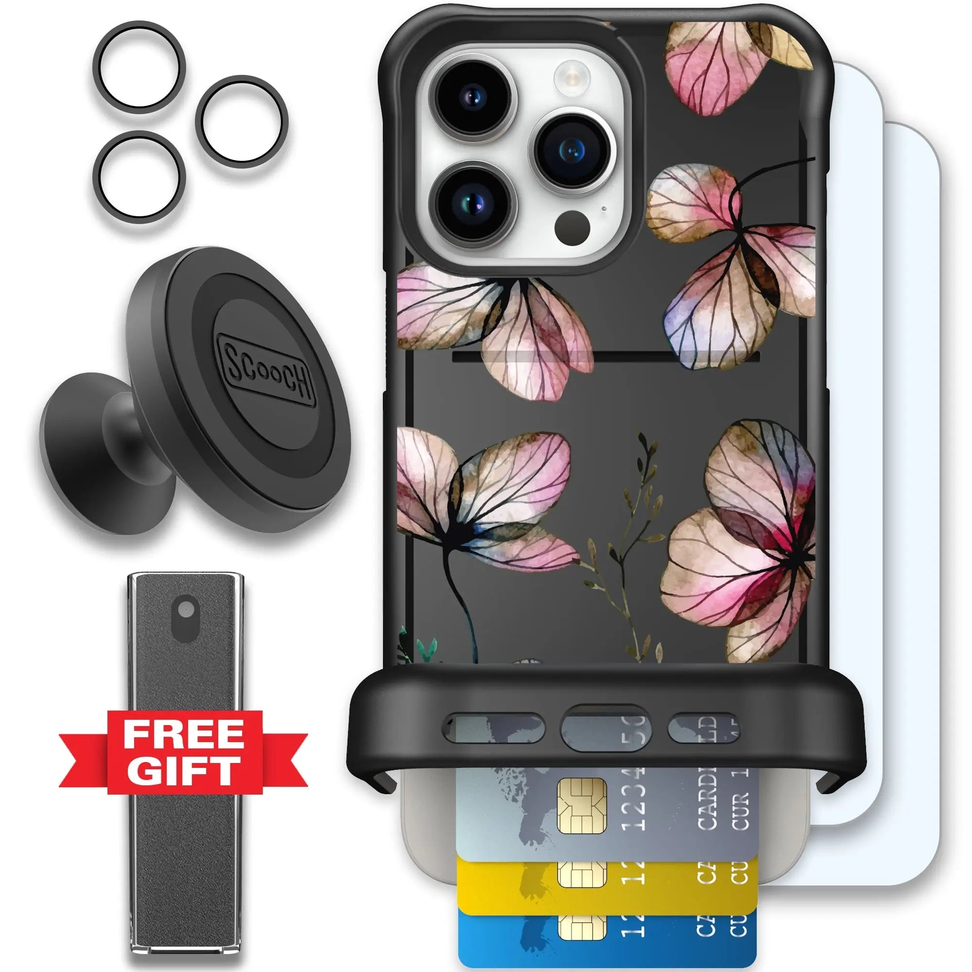 Scooch-Wingmate Defender Bundle for iPhone 15 Pro Max-Dried-Flowers