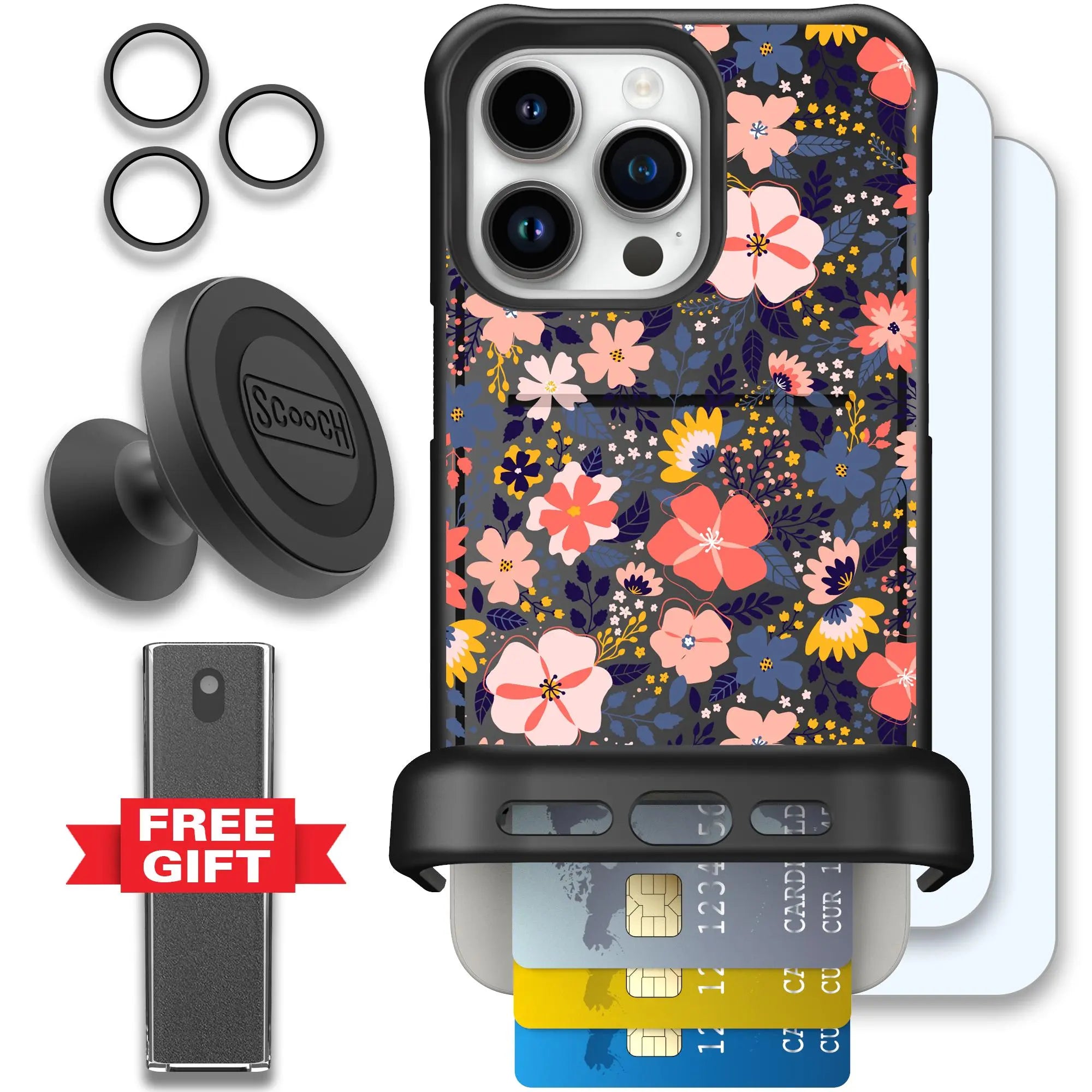 Scooch-Wingmate Defender Bundle for iPhone 15 Pro Max-Wildflowers