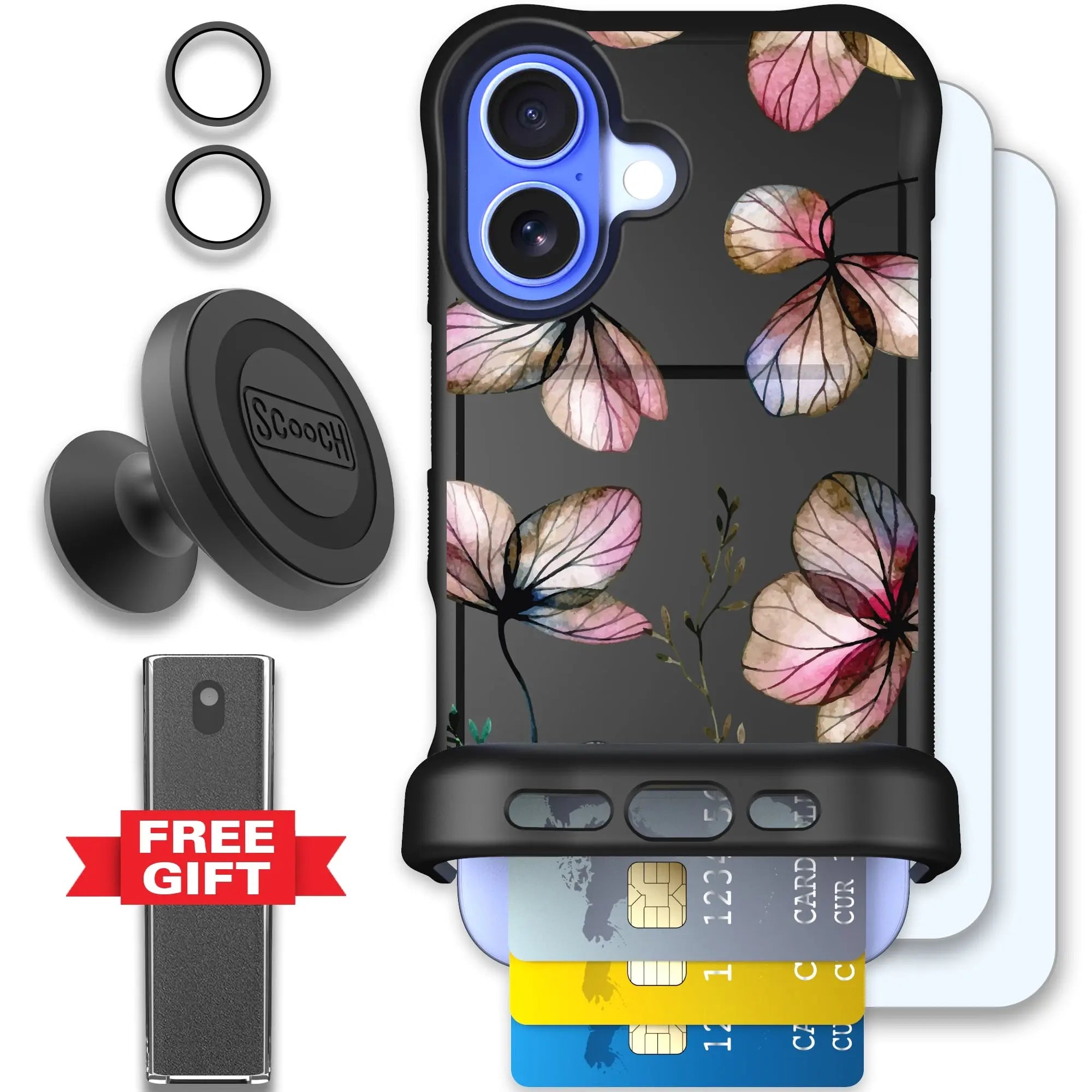 Scooch-Wingmate Defender Bundle for iPhone 16-Dried-Flowers