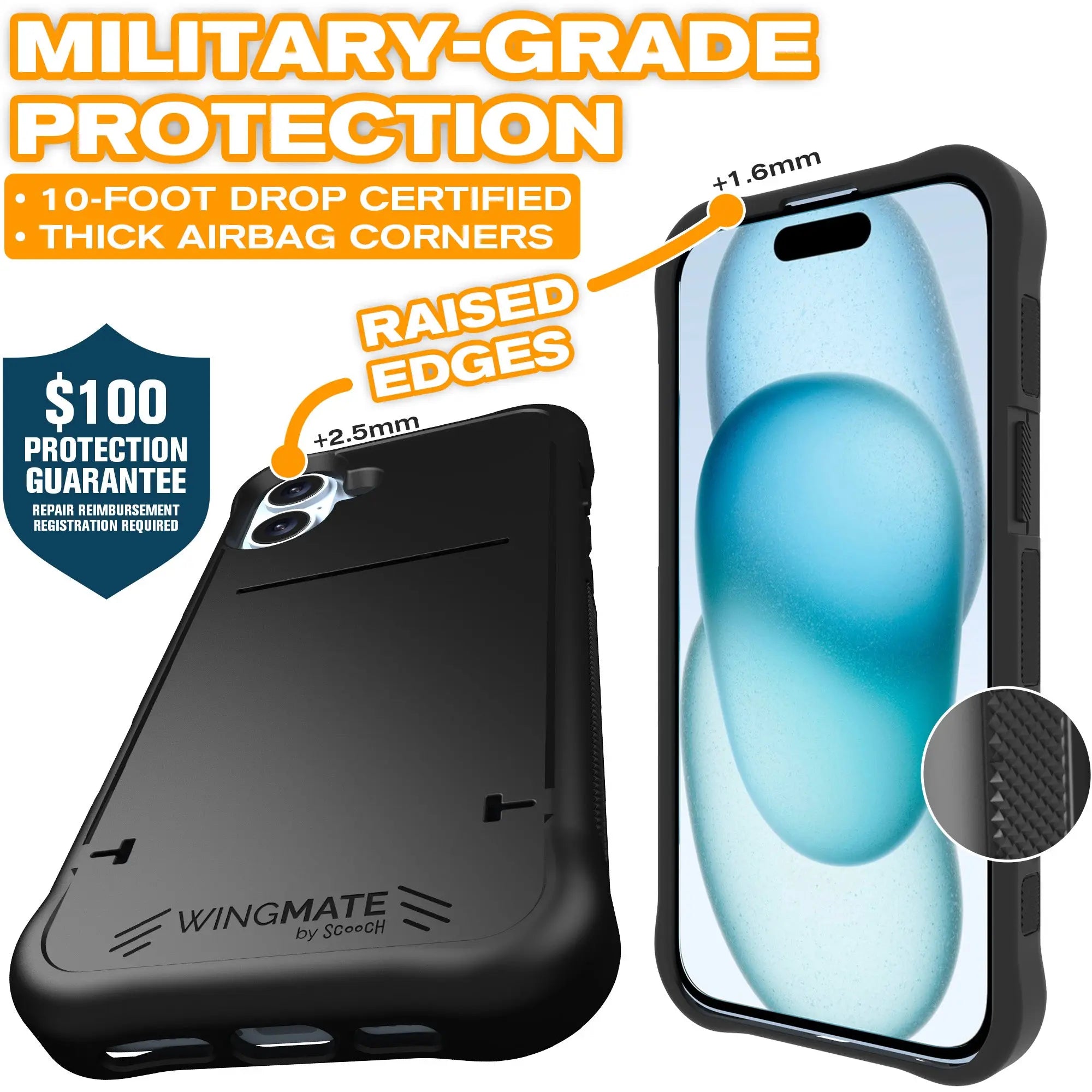 Scooch-Wingmate Defender Bundle for iPhone 16 Plus-