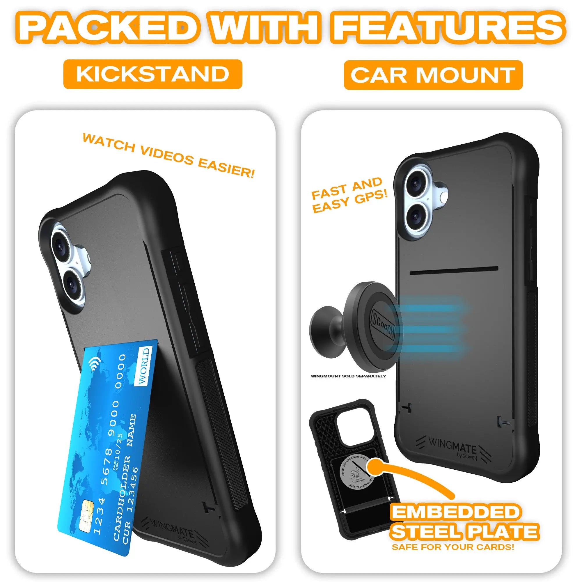 Scooch-Wingmate Defender Bundle for iPhone 16 Plus-