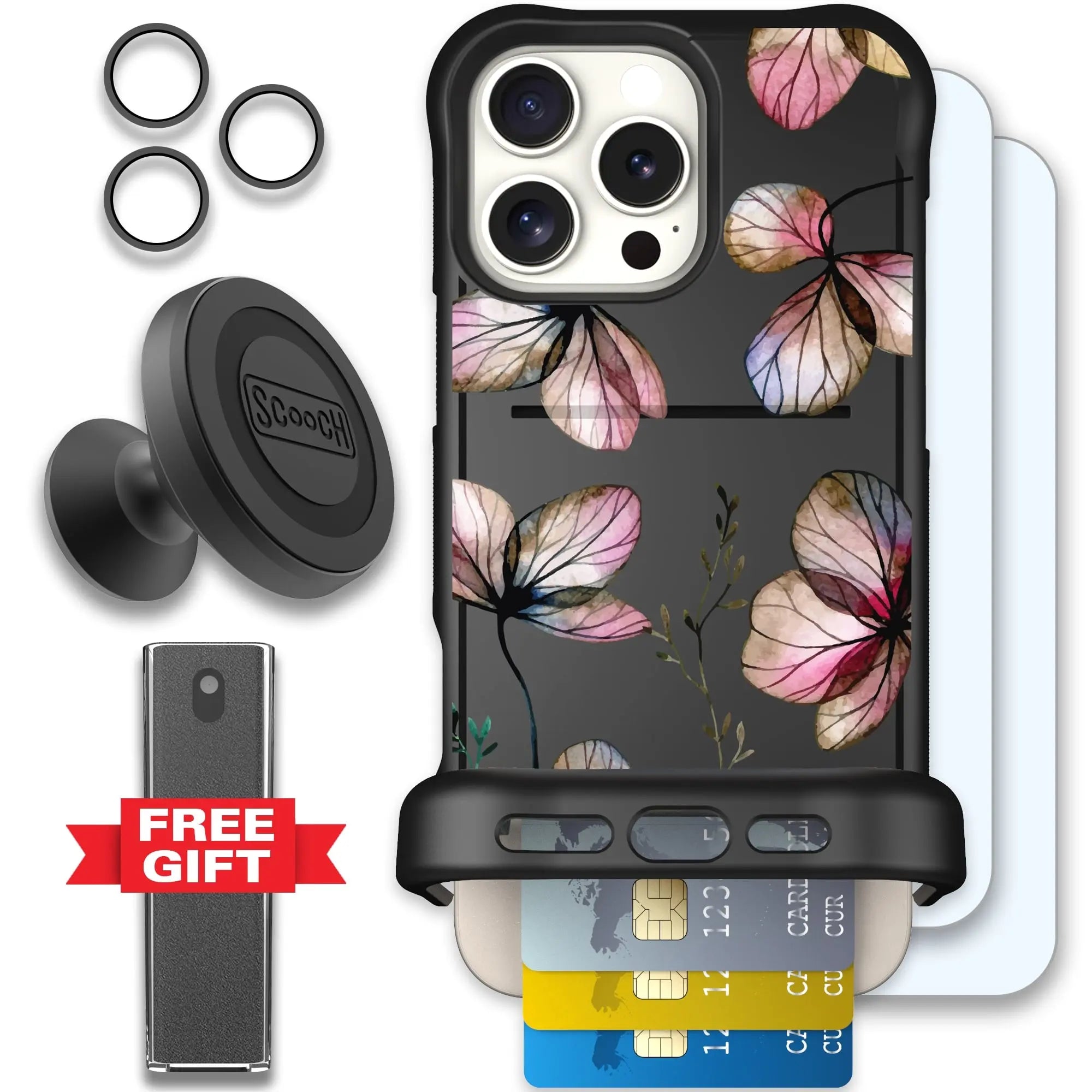 Scooch-Wingmate Defender Bundle for iPhone 16 Pro Max-Dried-Flowers