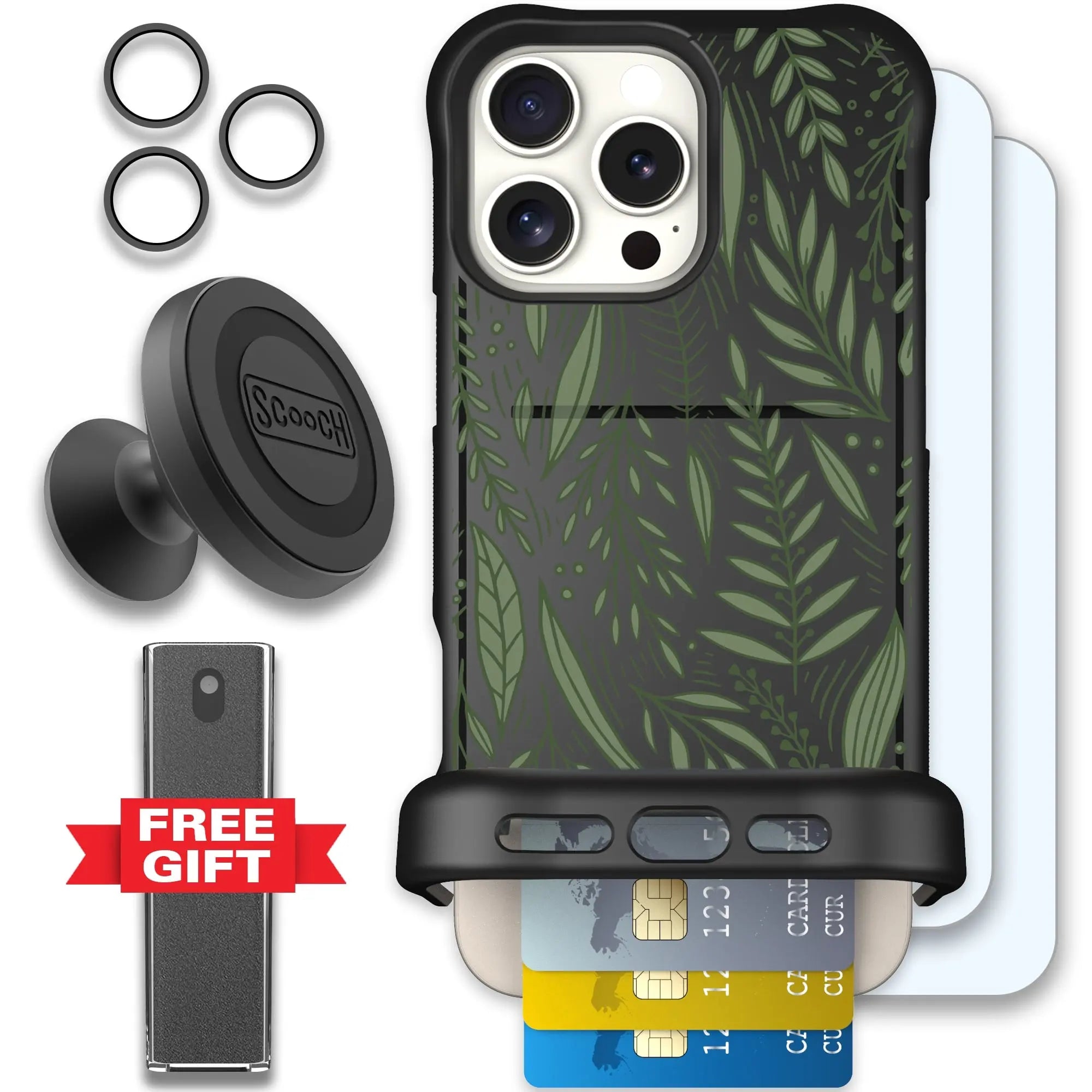 Scooch-Wingmate Defender Bundle for iPhone 16 Pro Max-Willow-Garden