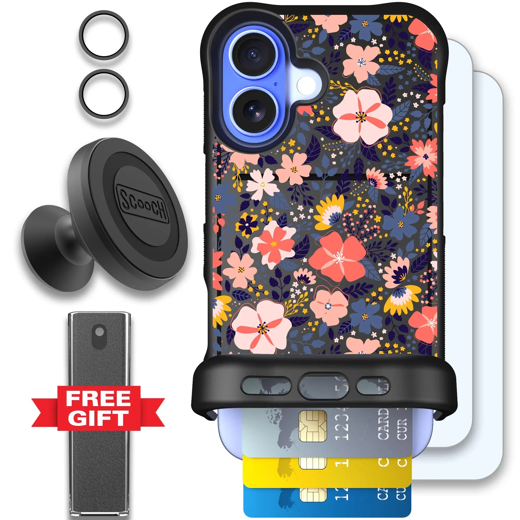 Scooch-Wingmate Defender Bundle for iPhone 16-Wildflowers