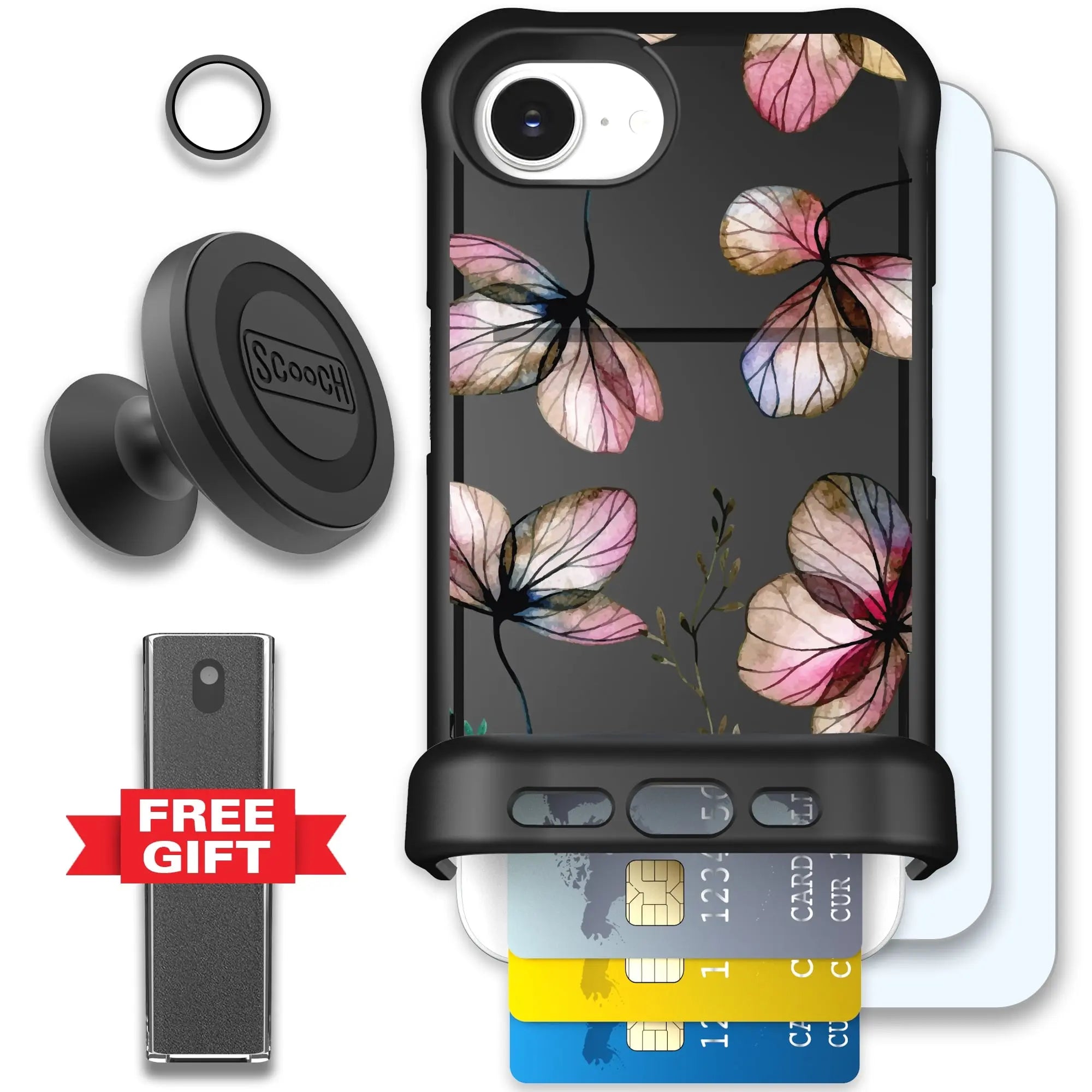 Scooch-Wingmate Defender Bundle for iPhone 16e-Dried-Flowers