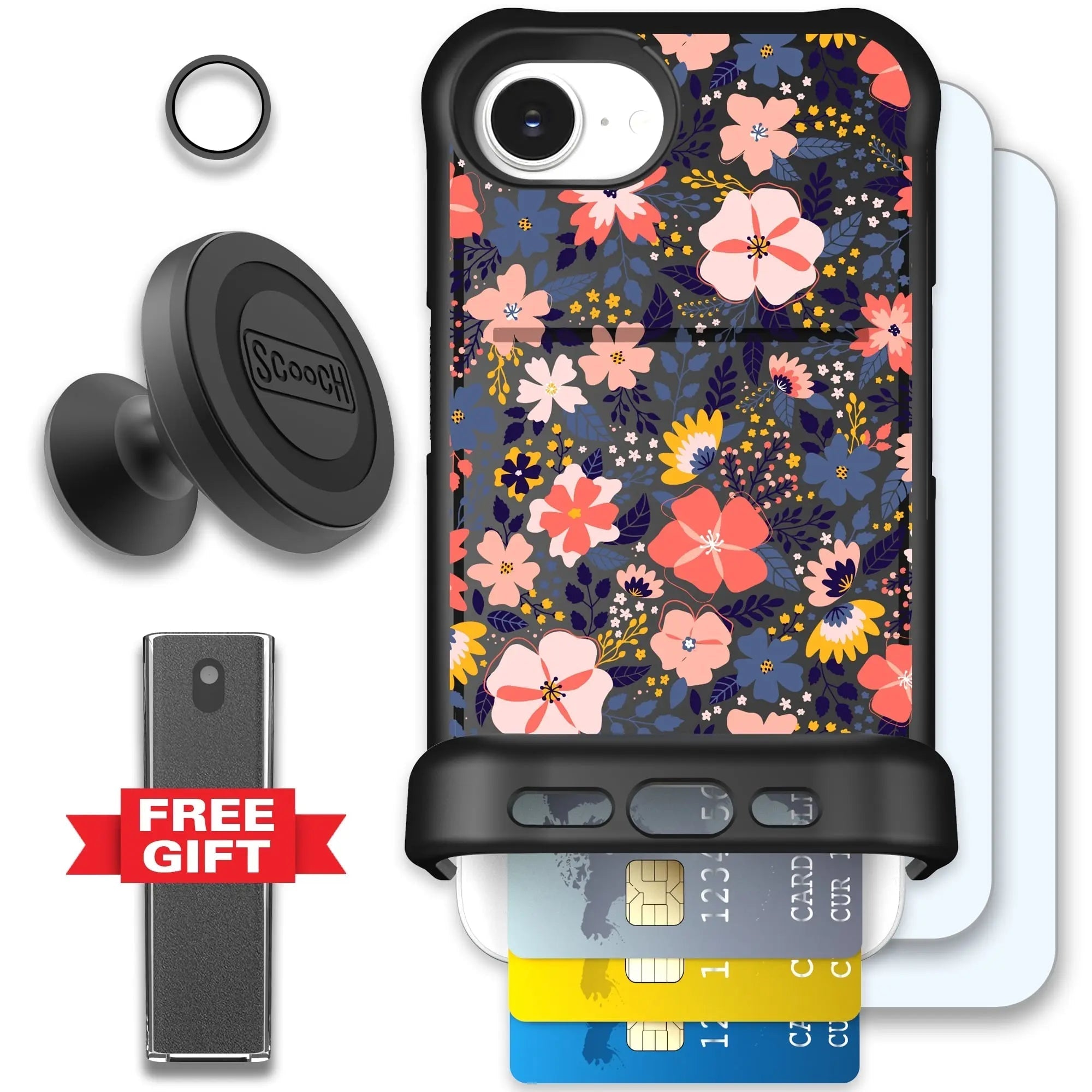 Scooch-Wingmate Defender Bundle for iPhone 17e-Wildflowers