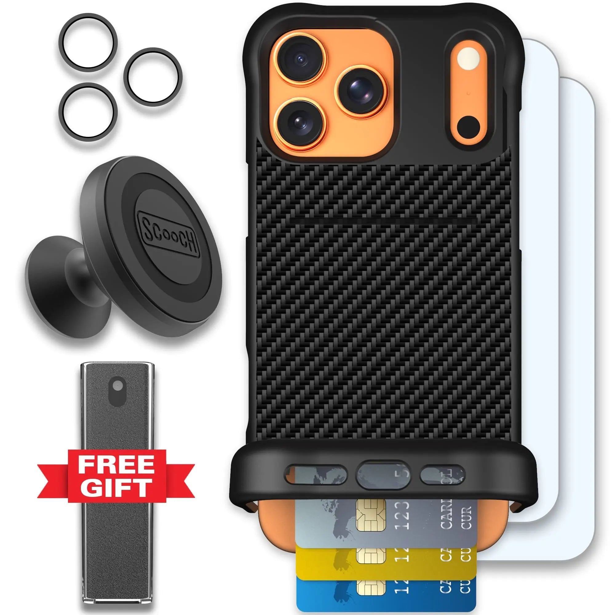 Scooch-Wingmate Defender Bundle for iPhone 17 Pro Max-Carbon Fiber
