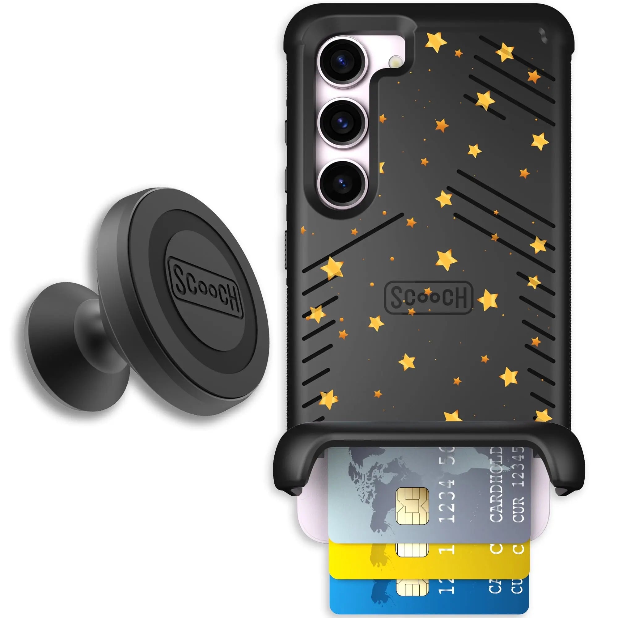 Scooch-Wingmate Starter Bundle for Samsung Galaxy S23-Gold-Stars