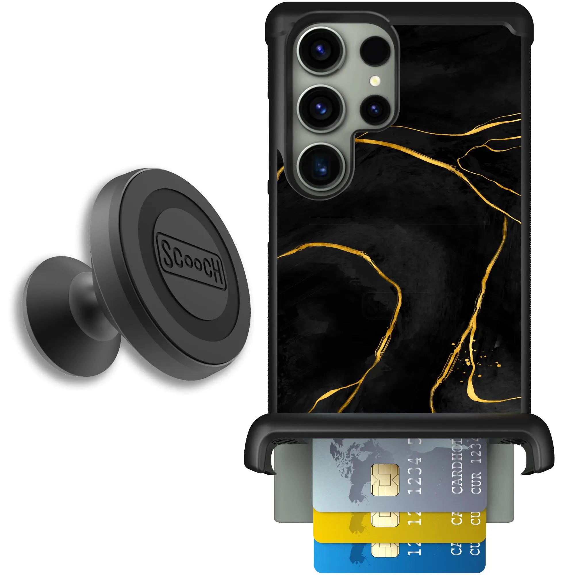 Scooch-Wingmate Starter Bundle for Samsung Galaxy S23 Ultra-Black-Marble