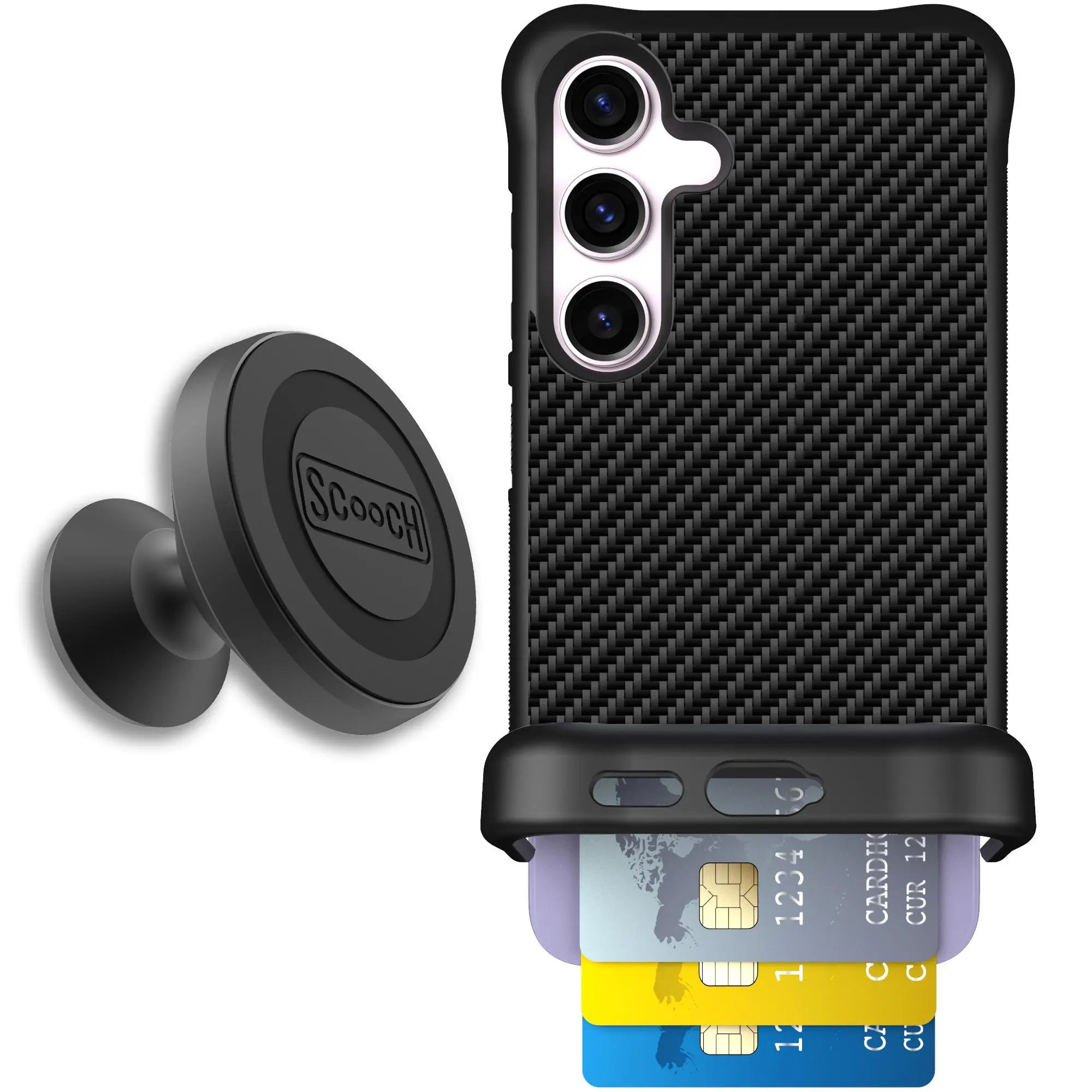 Scooch-Wingmate Starter Bundle for Samsung Galaxy S24-Carbon-Fiber