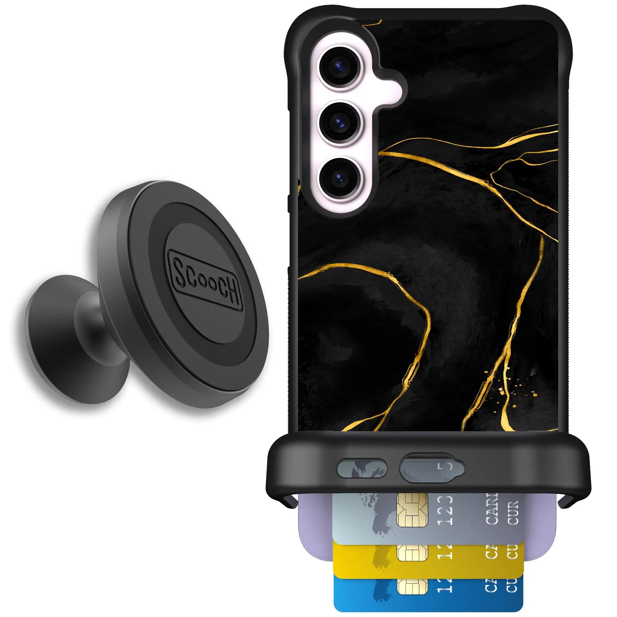 Scooch-Wingmate Starter Bundle for Samsung Galaxy S24+-Black-Marble