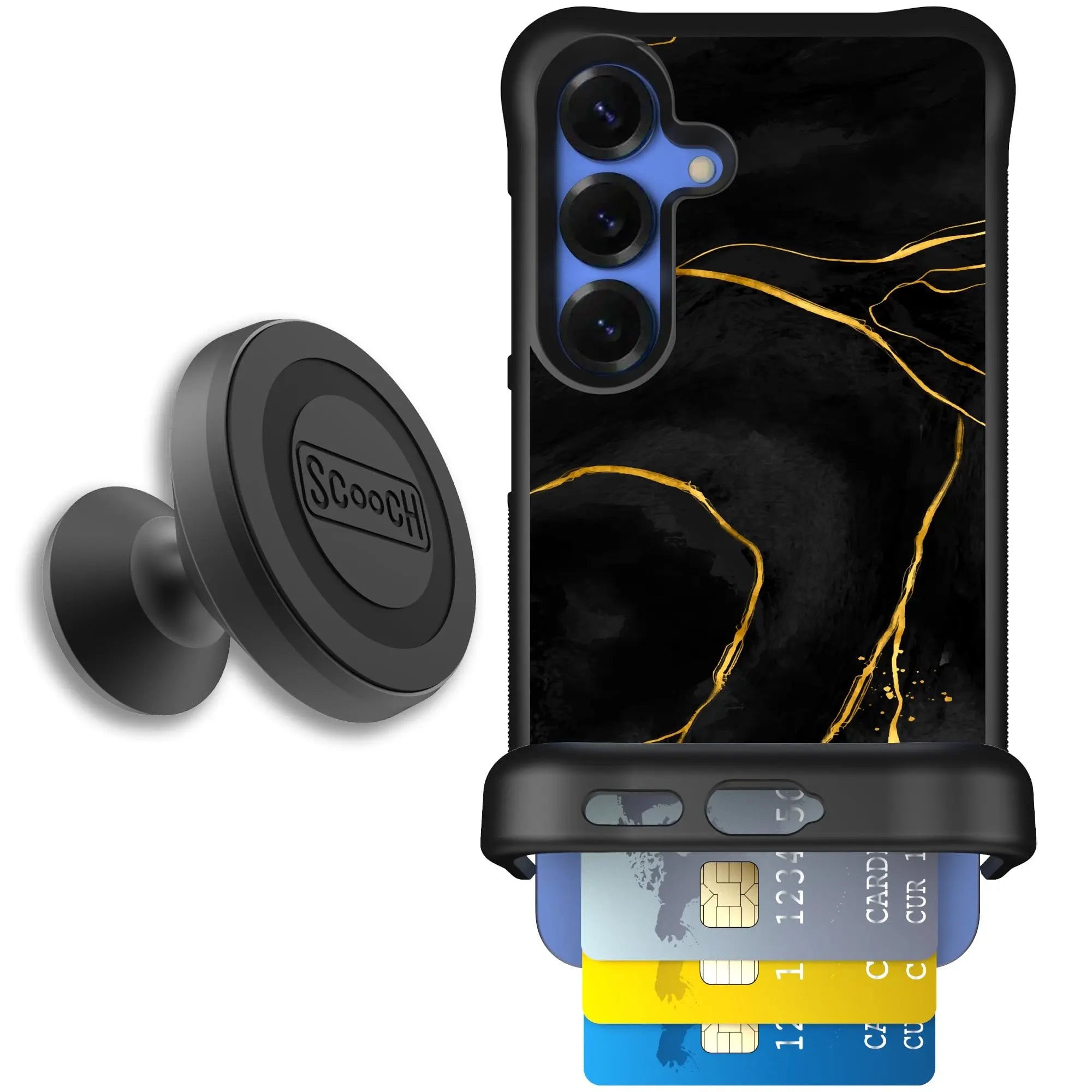 Scooch-Wingmate Starter Bundle for Samsung Galaxy S25-Black-Marble