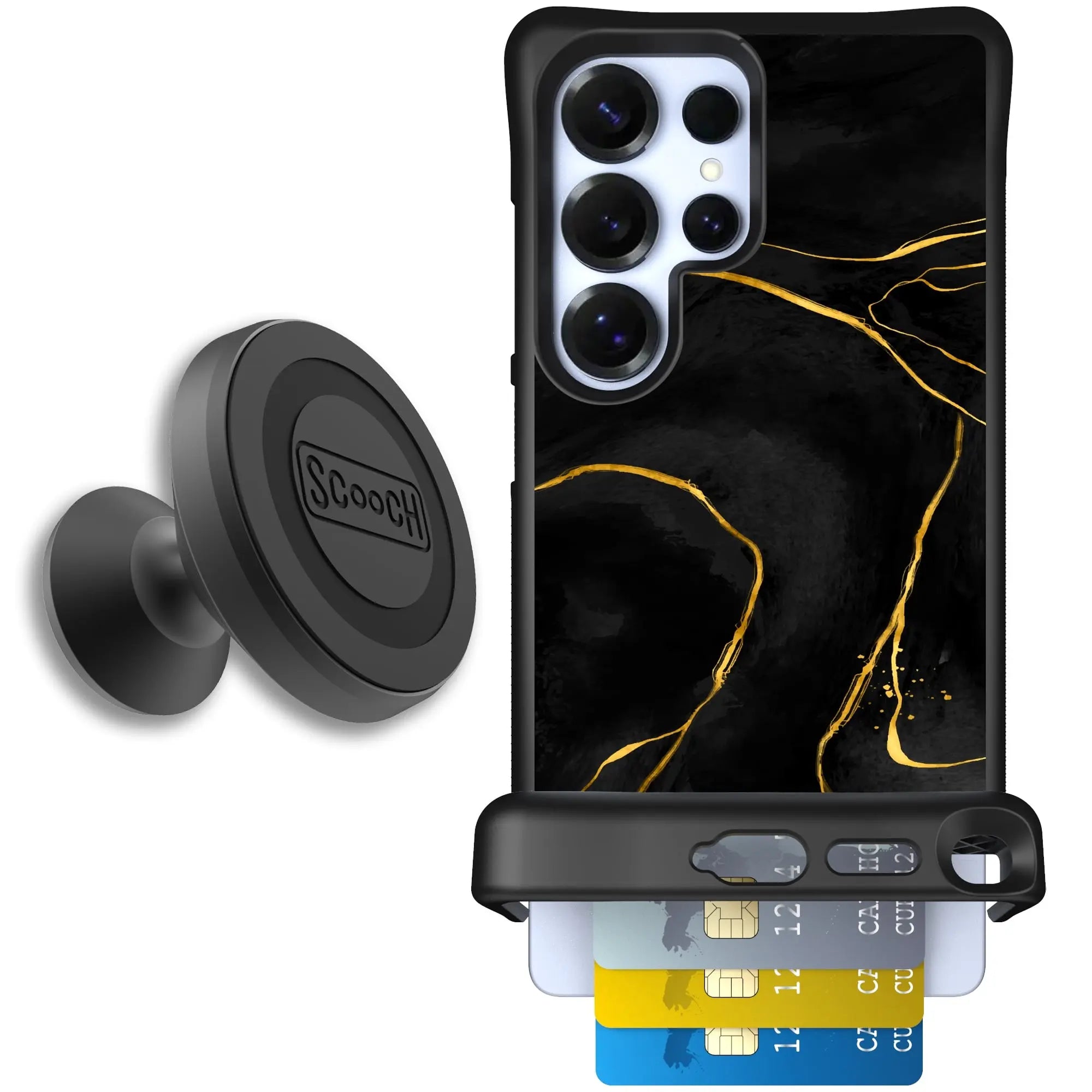 Scooch-Wingmate Starter Bundle for Samsung Galaxy S25 Ultra-Black-Marble