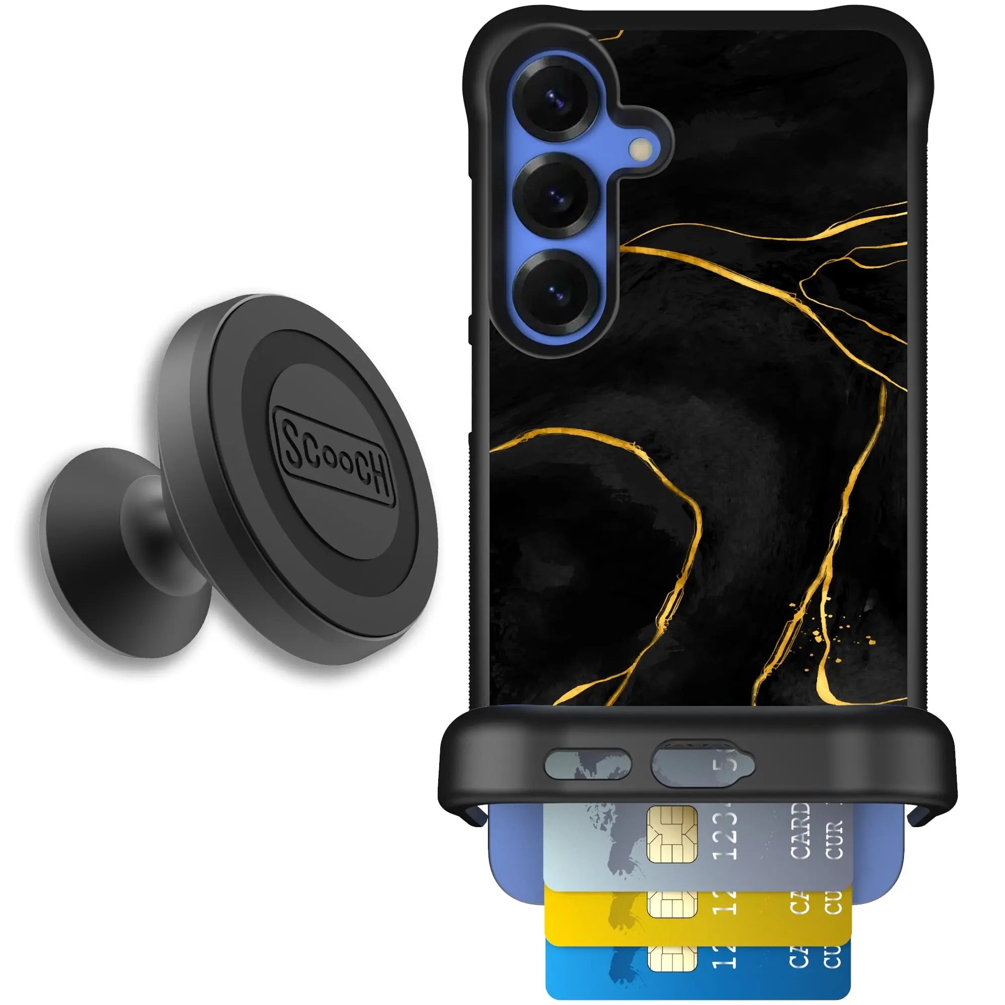 Scooch-Wingmate Starter Bundle for Samsung Galaxy S25+-Black-Marble