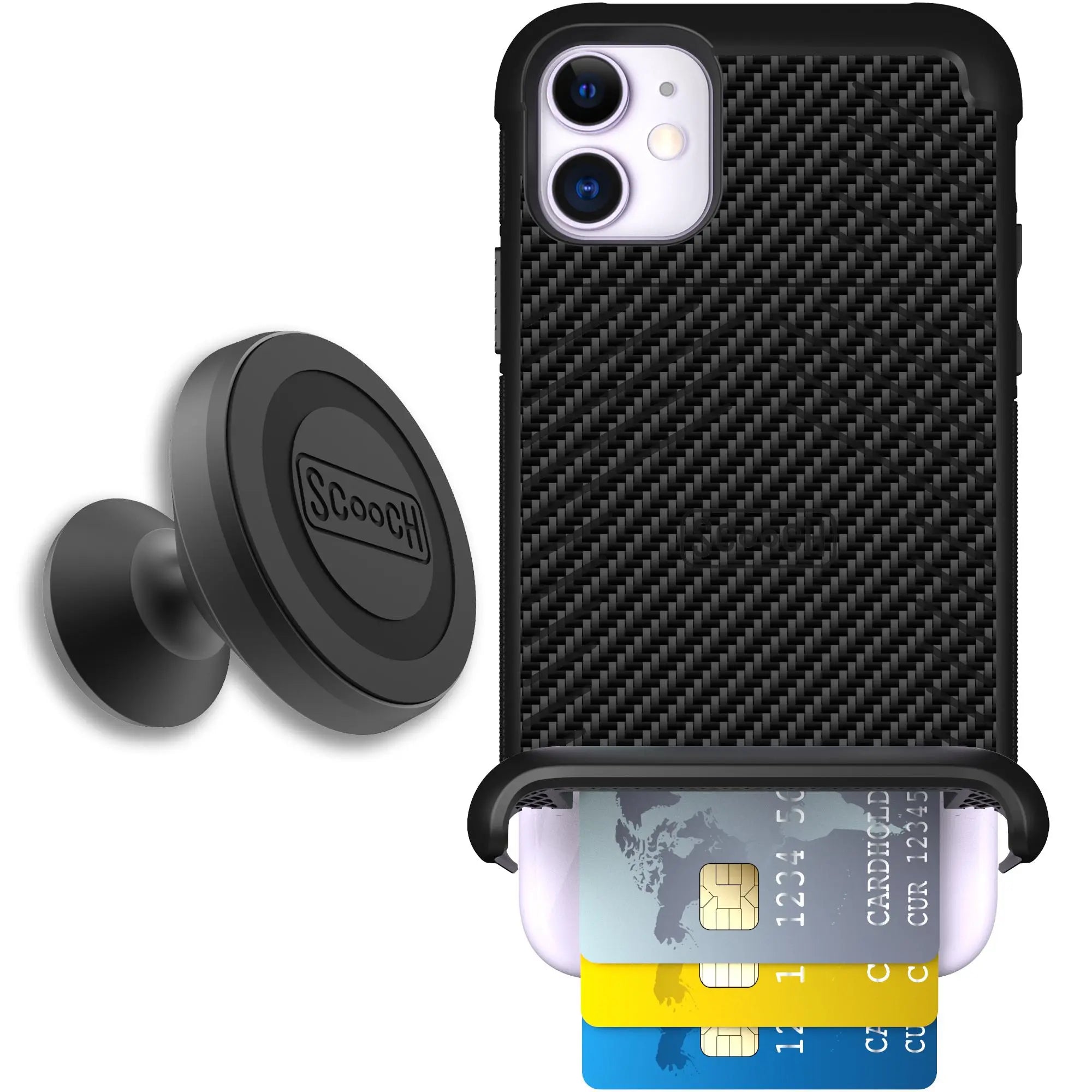 Scooch-Wingmate Starter Bundle for iPhone 11-Carbon-Fiber