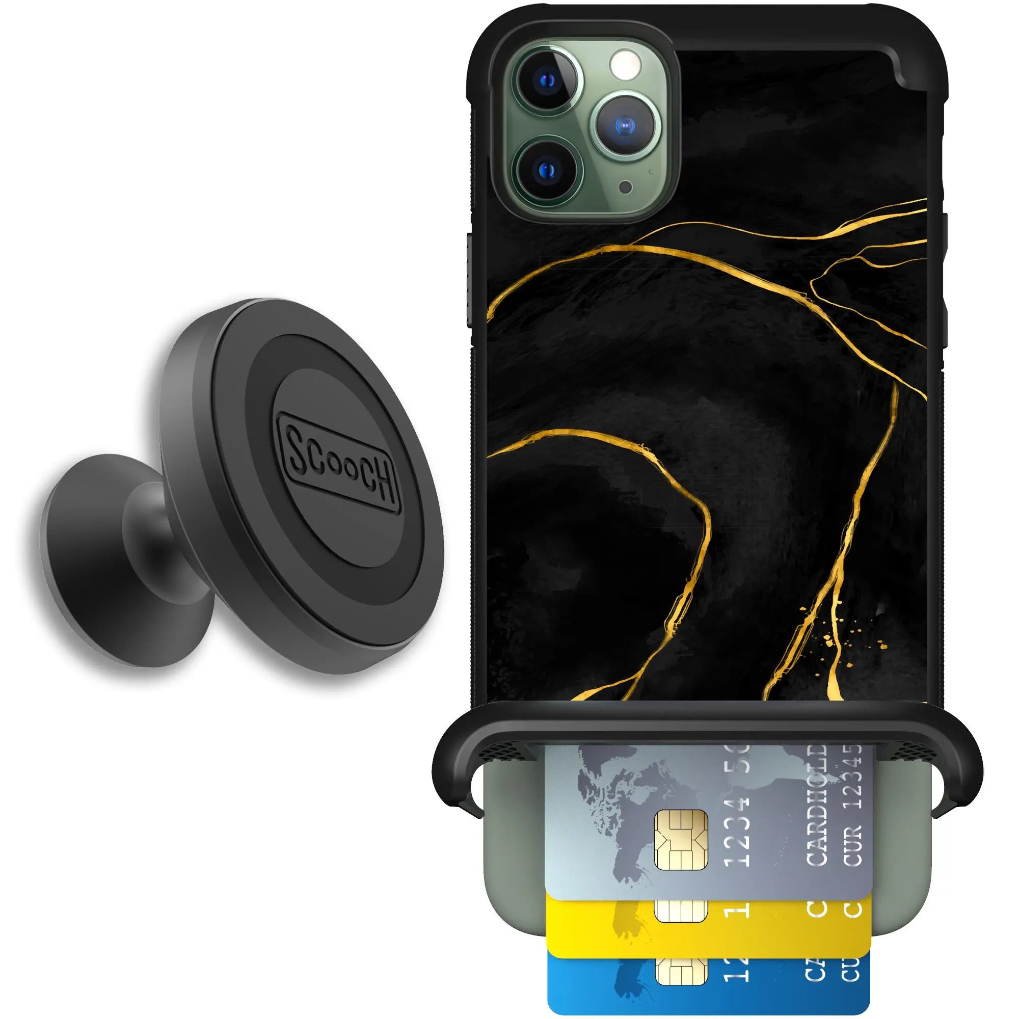 Scooch-Wingmate Starter Bundle for iPhone 11 Pro Max-Black-Marble