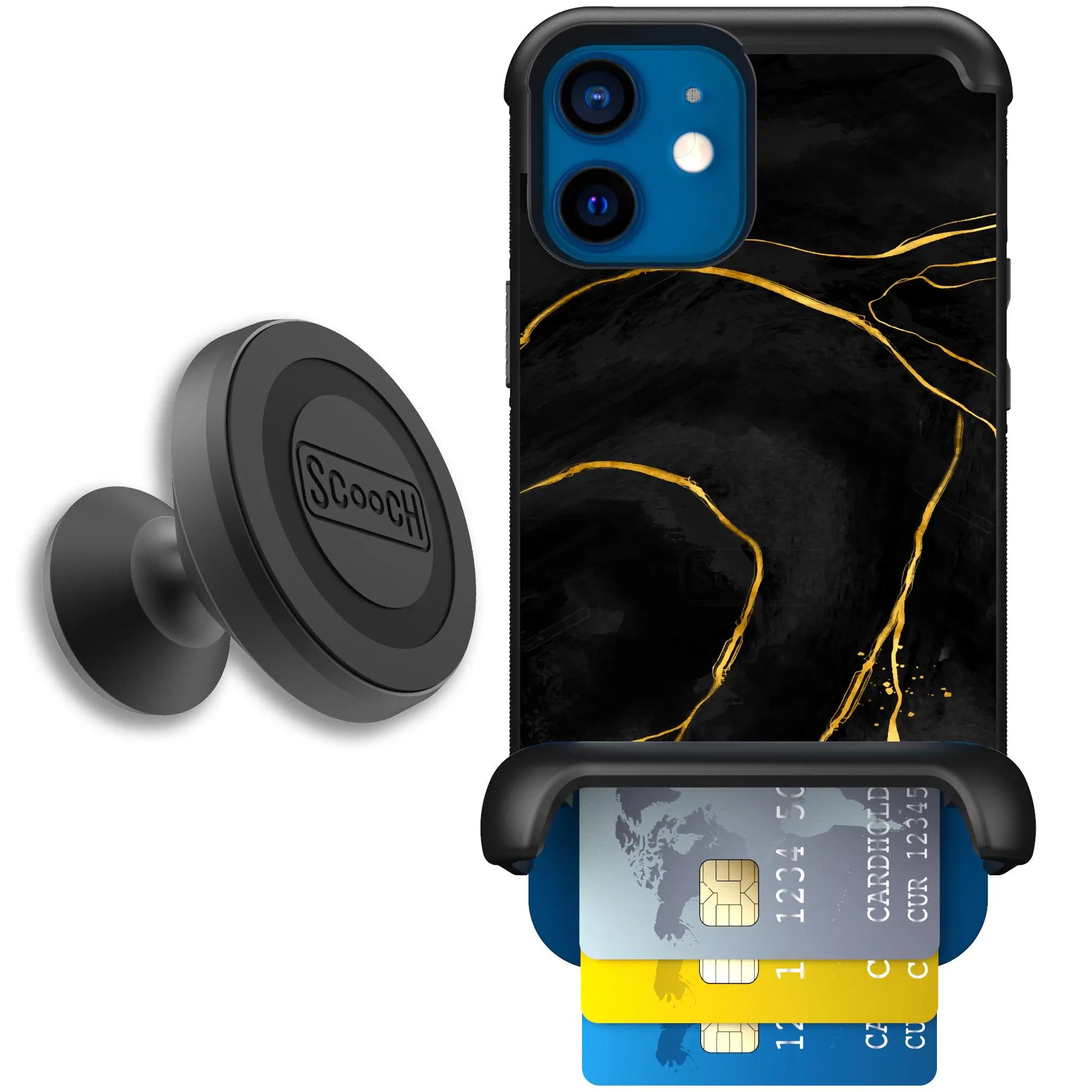 Scooch-Wingmate Starter Bundle for iPhone 12-Black-Marble