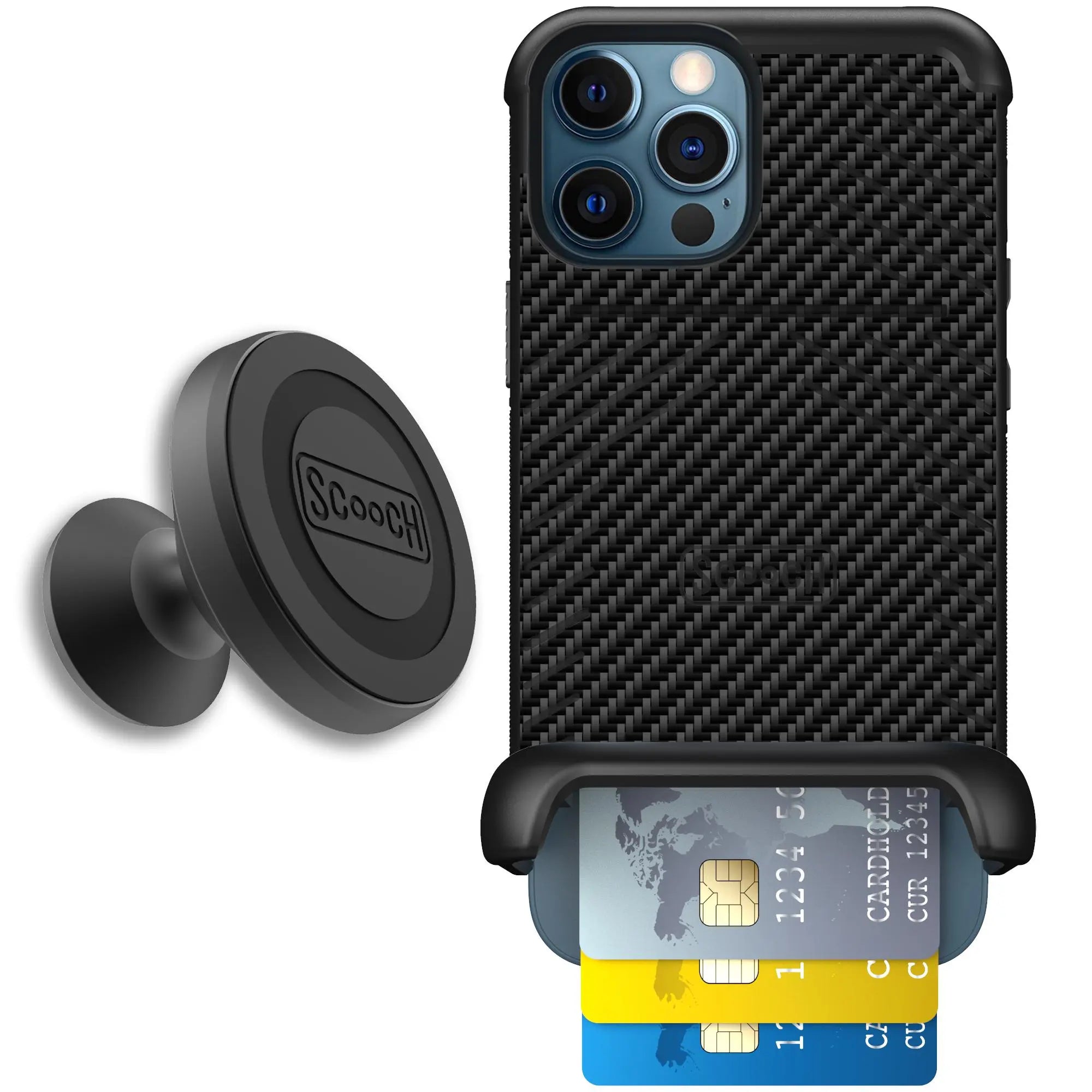 Scooch-Wingmate Starter Bundle for iPhone 12 Pro-Carbon-Fiber