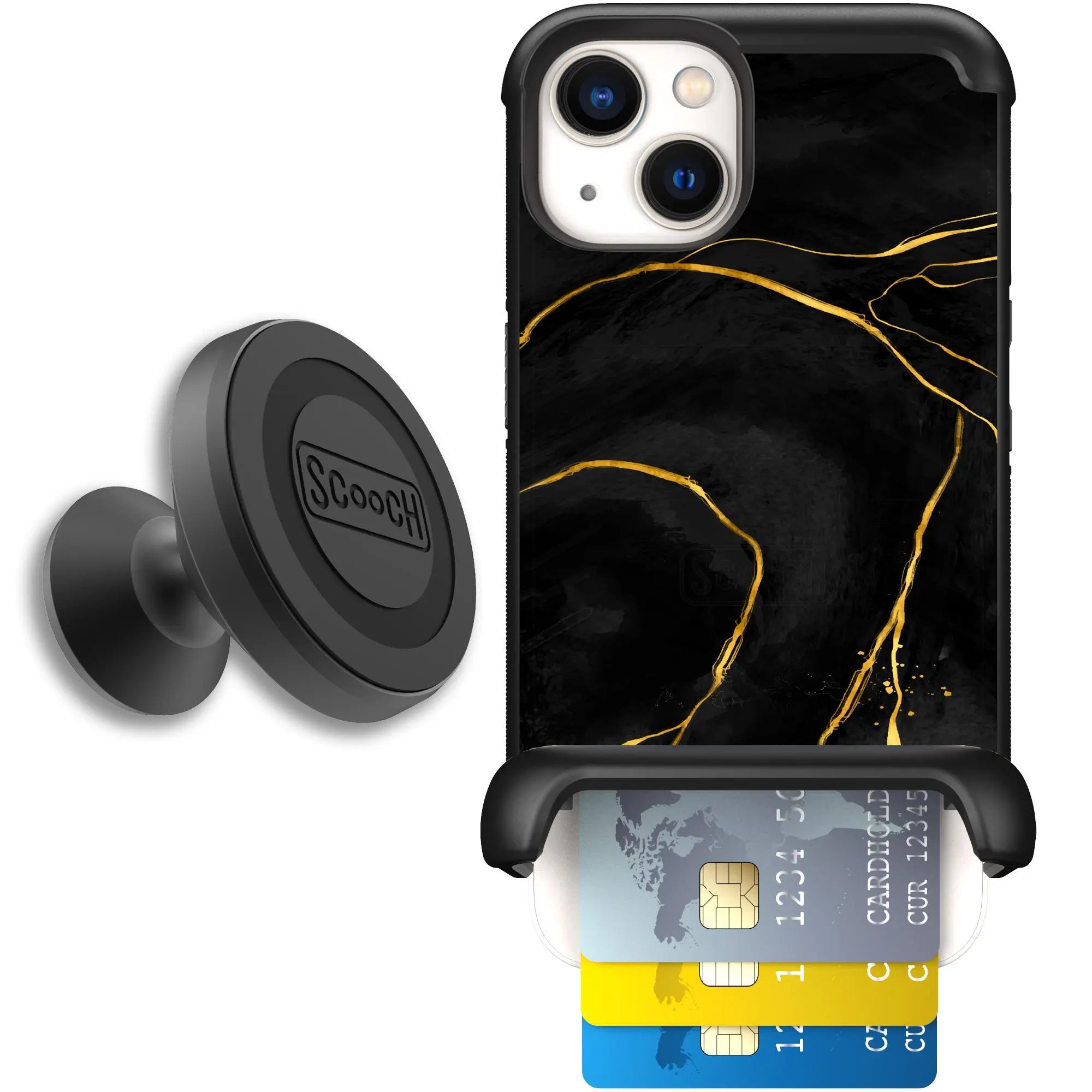 Scooch-Wingmate Starter Bundle for iPhone 13-Black-Marble