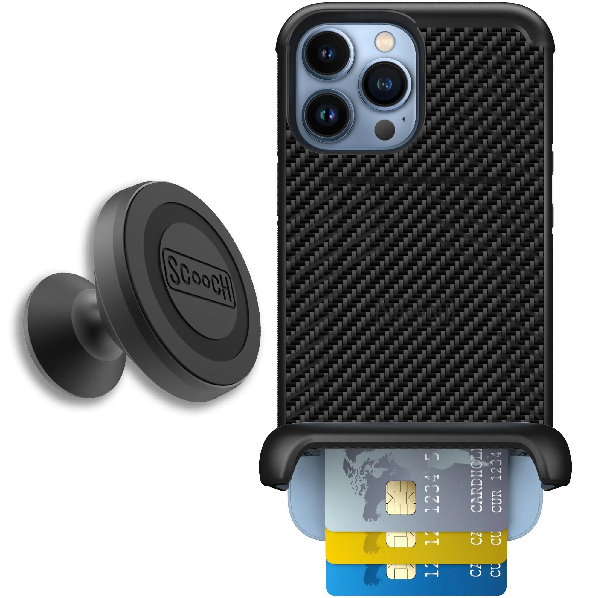 Scooch-Wingmate Starter Bundle for iPhone 13 Pro-Carbon-Fiber