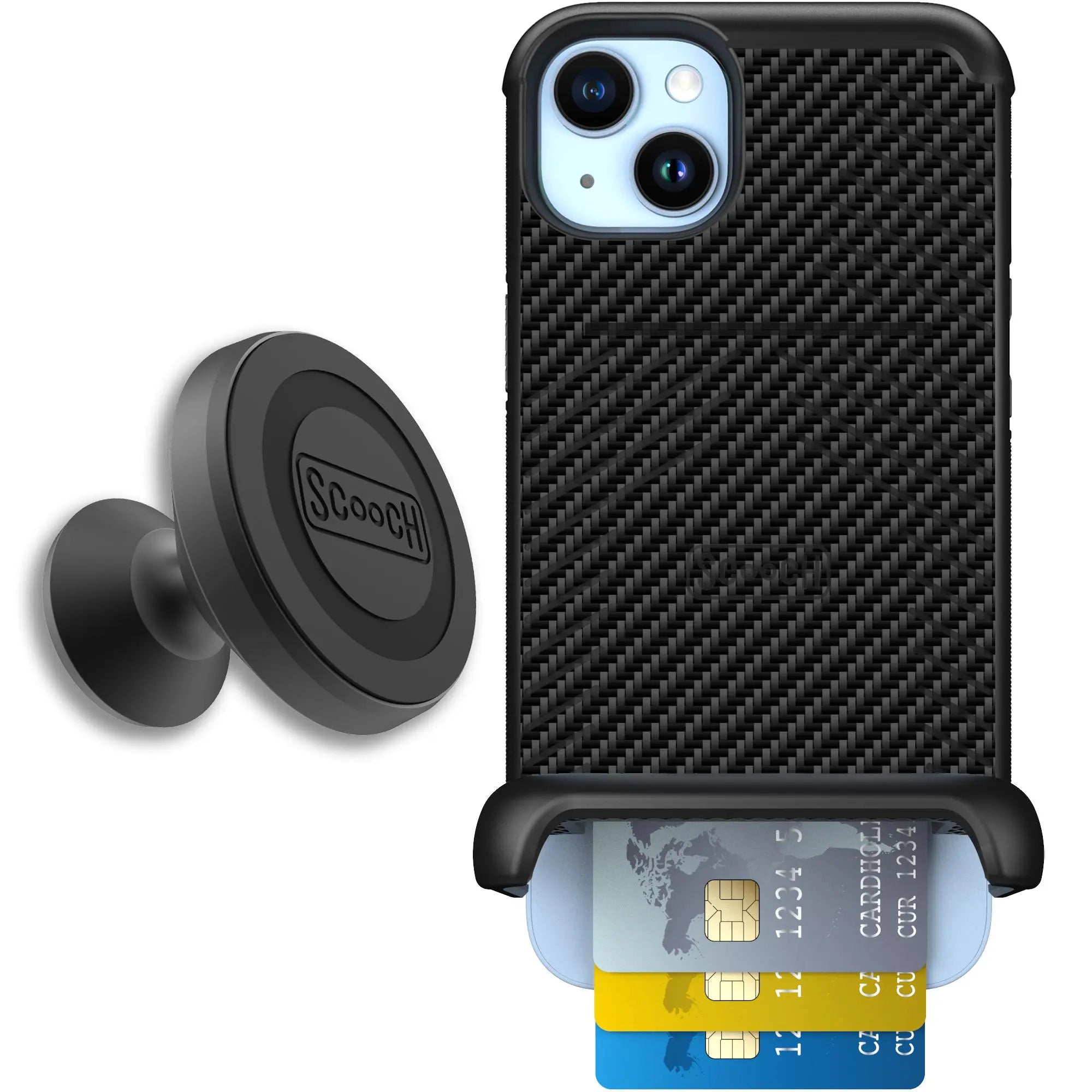 Scooch-Wingmate Starter Bundle for iPhone 14 Plus-Carbon-Fiber