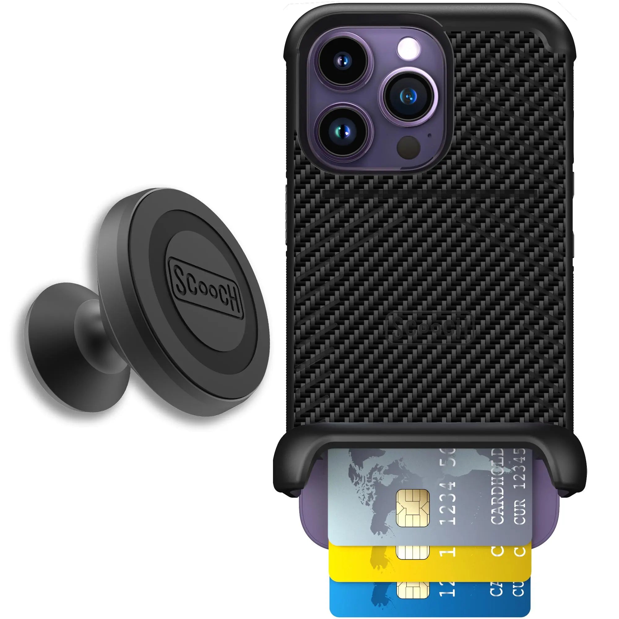 Scooch-Wingmate Starter Bundle for iPhone 14 Pro-Carbon-Fiber