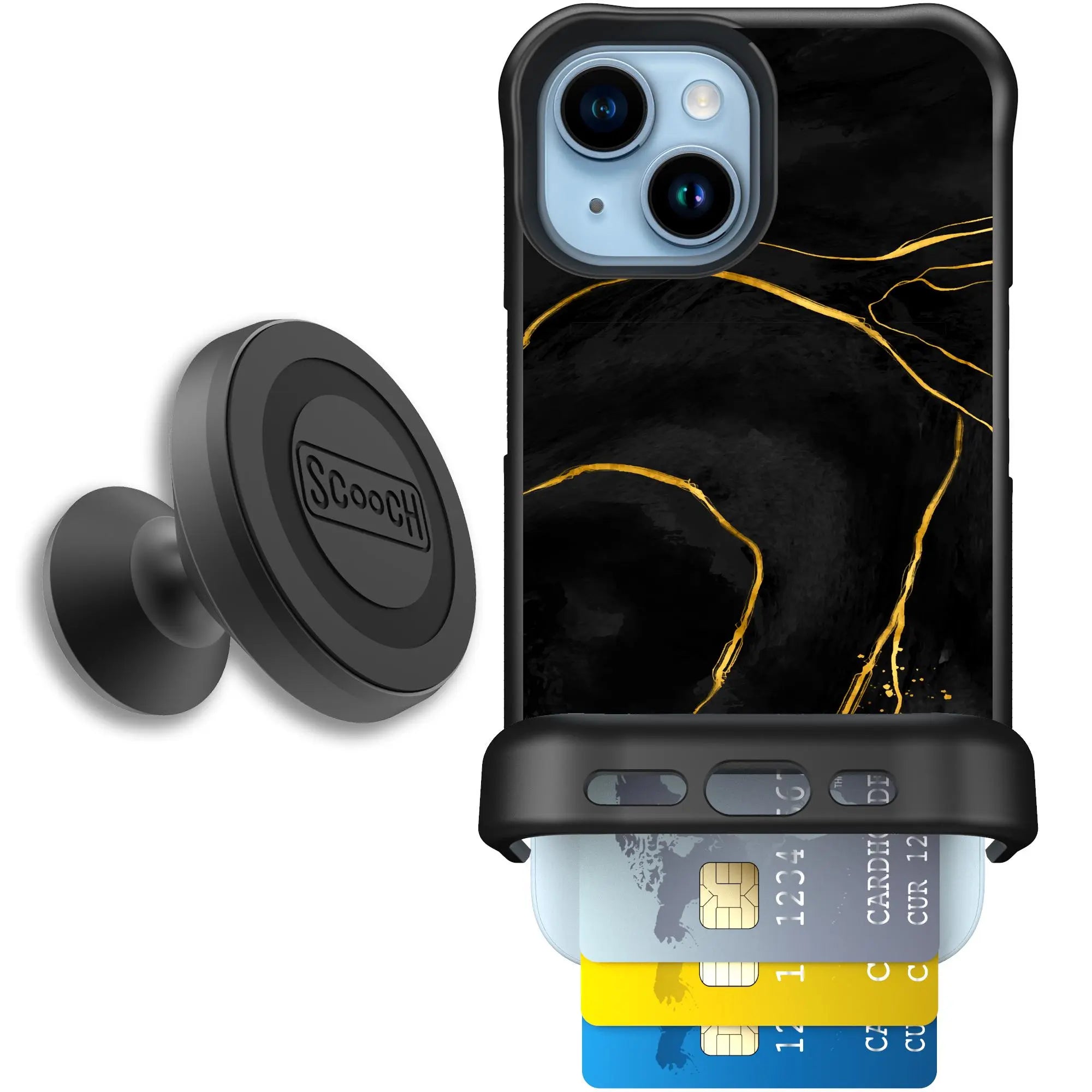 Scooch-Wingmate Starter Bundle for iPhone 15-Black-Marble