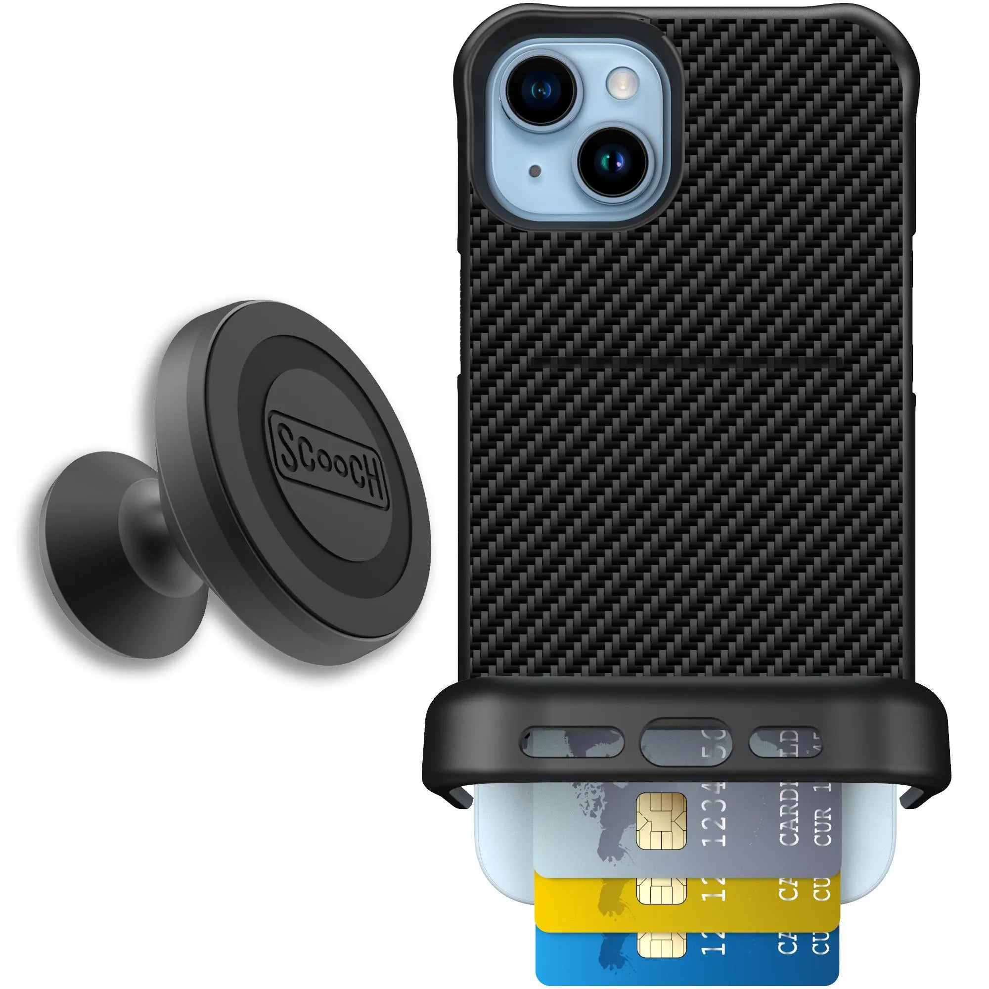 Scooch-Wingmate Starter Bundle for iPhone 15 Plus-Carbon-Fiber