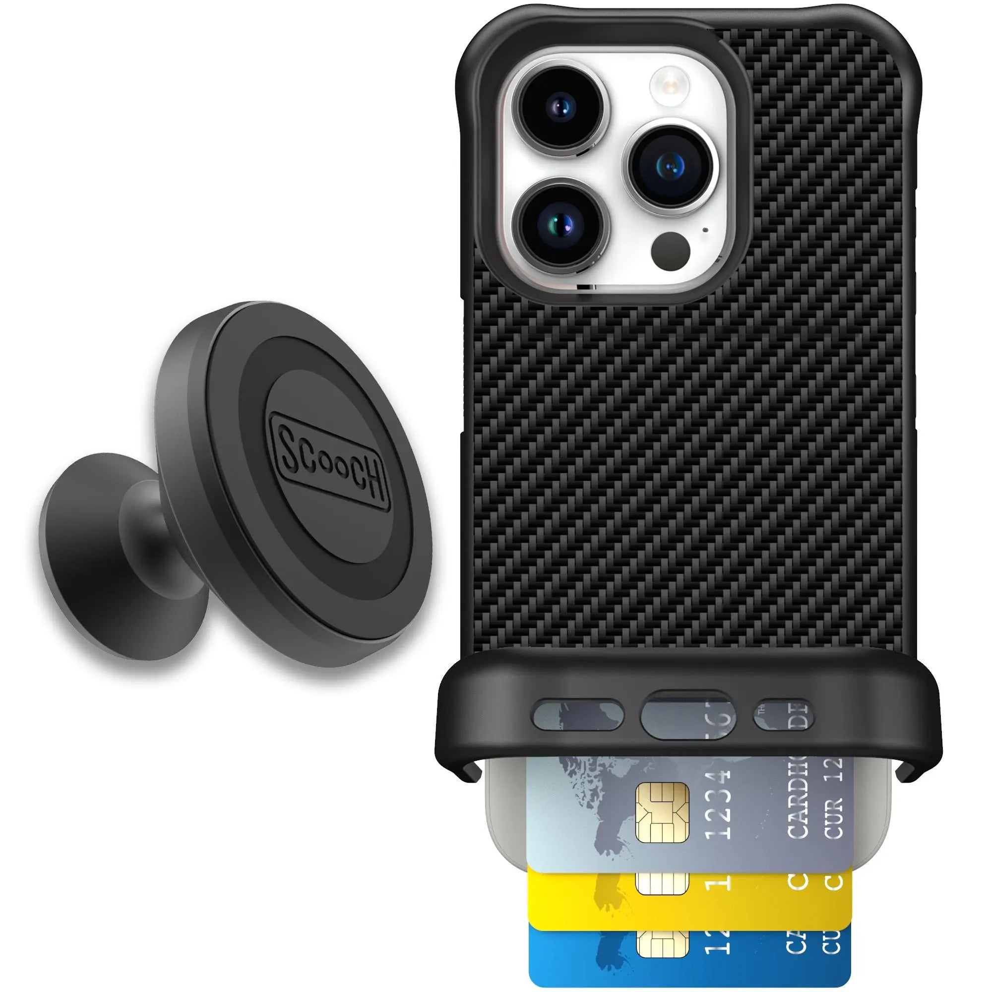 Scooch-Wingmate Starter Bundle for iPhone 15 Pro-Carbon-Fiber