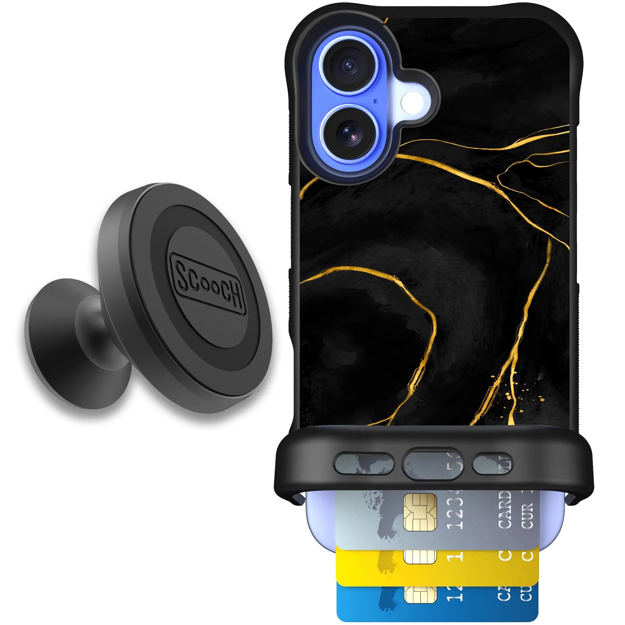 Scooch-Wingmate Starter Bundle for iPhone 16-Black-Marble