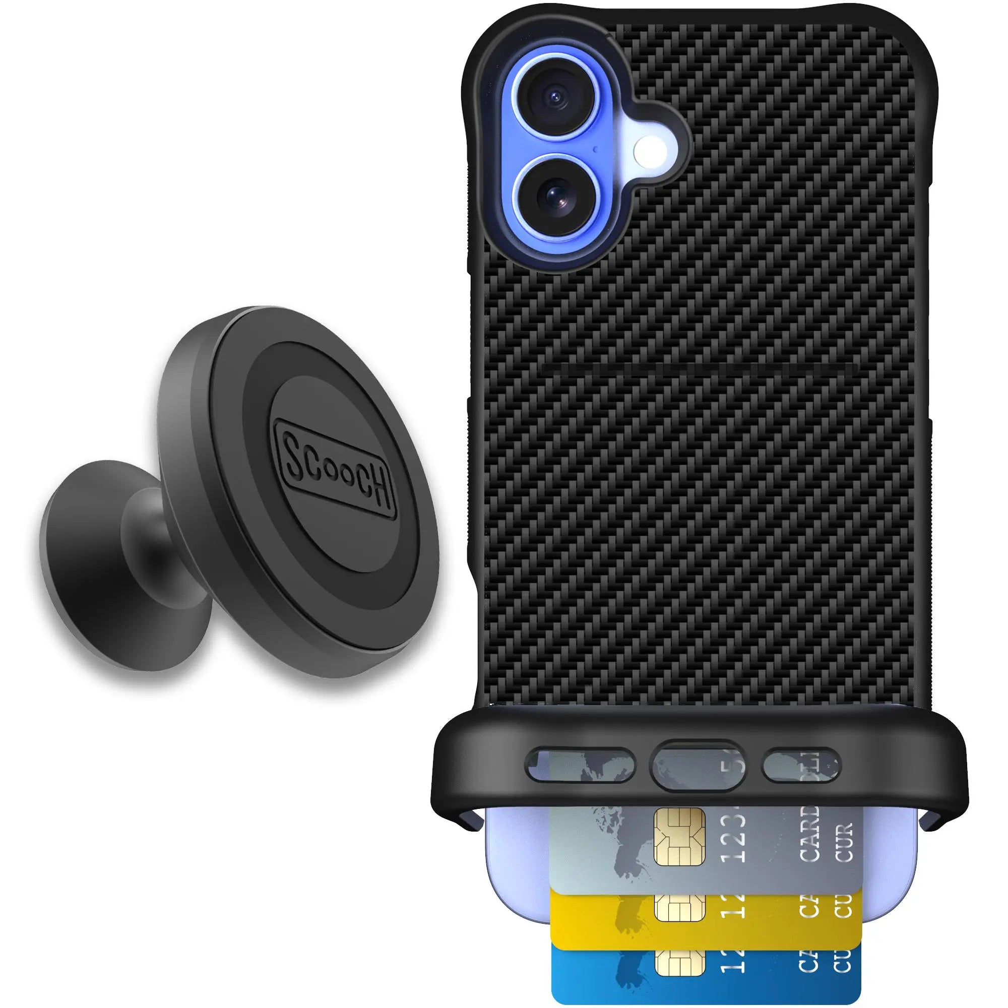 Scooch-Wingmate Starter Bundle for iPhone 16 Plus-Carbon-Fiber