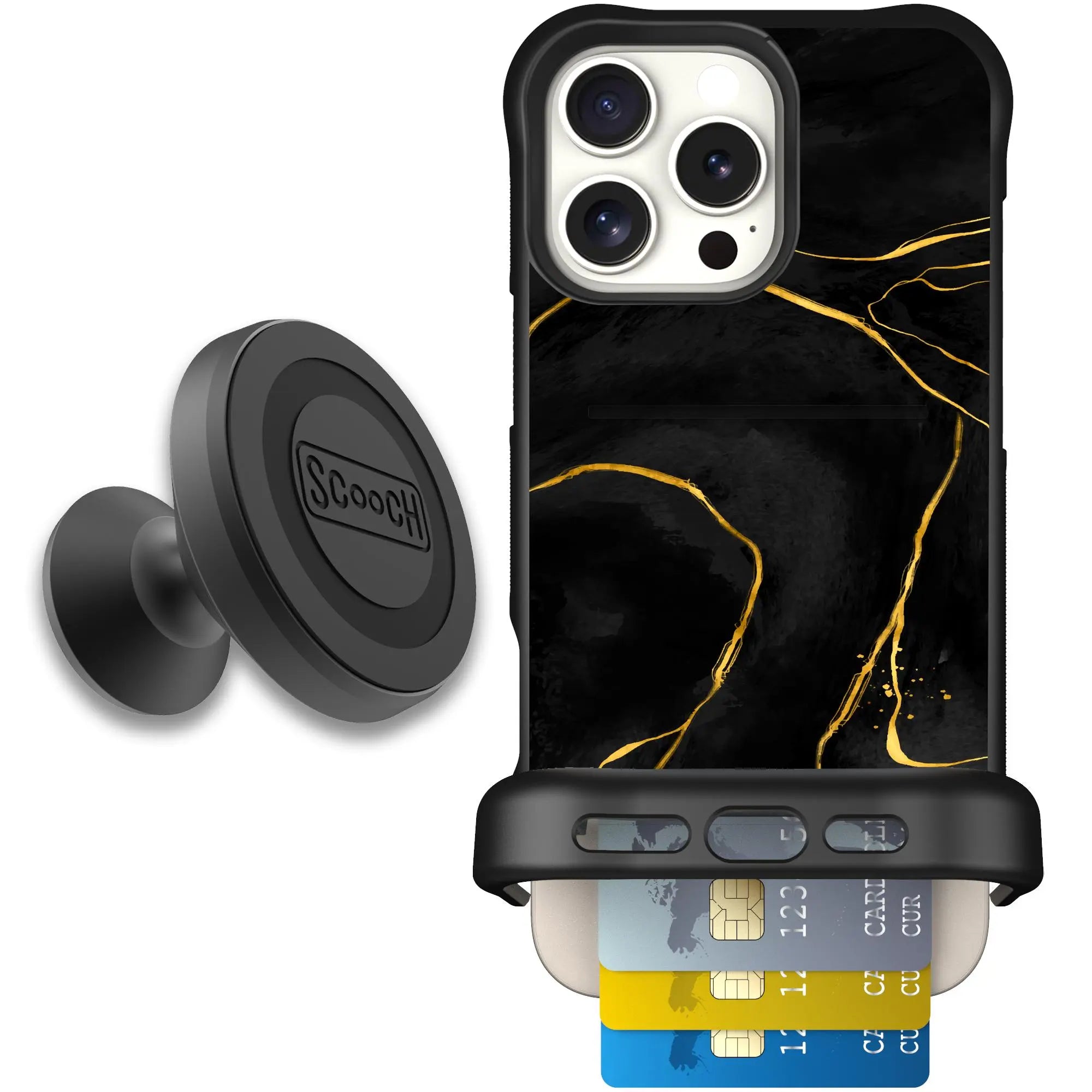 Scooch-Wingmate Starter Bundle for iPhone 16 Pro Max-Black-Marble