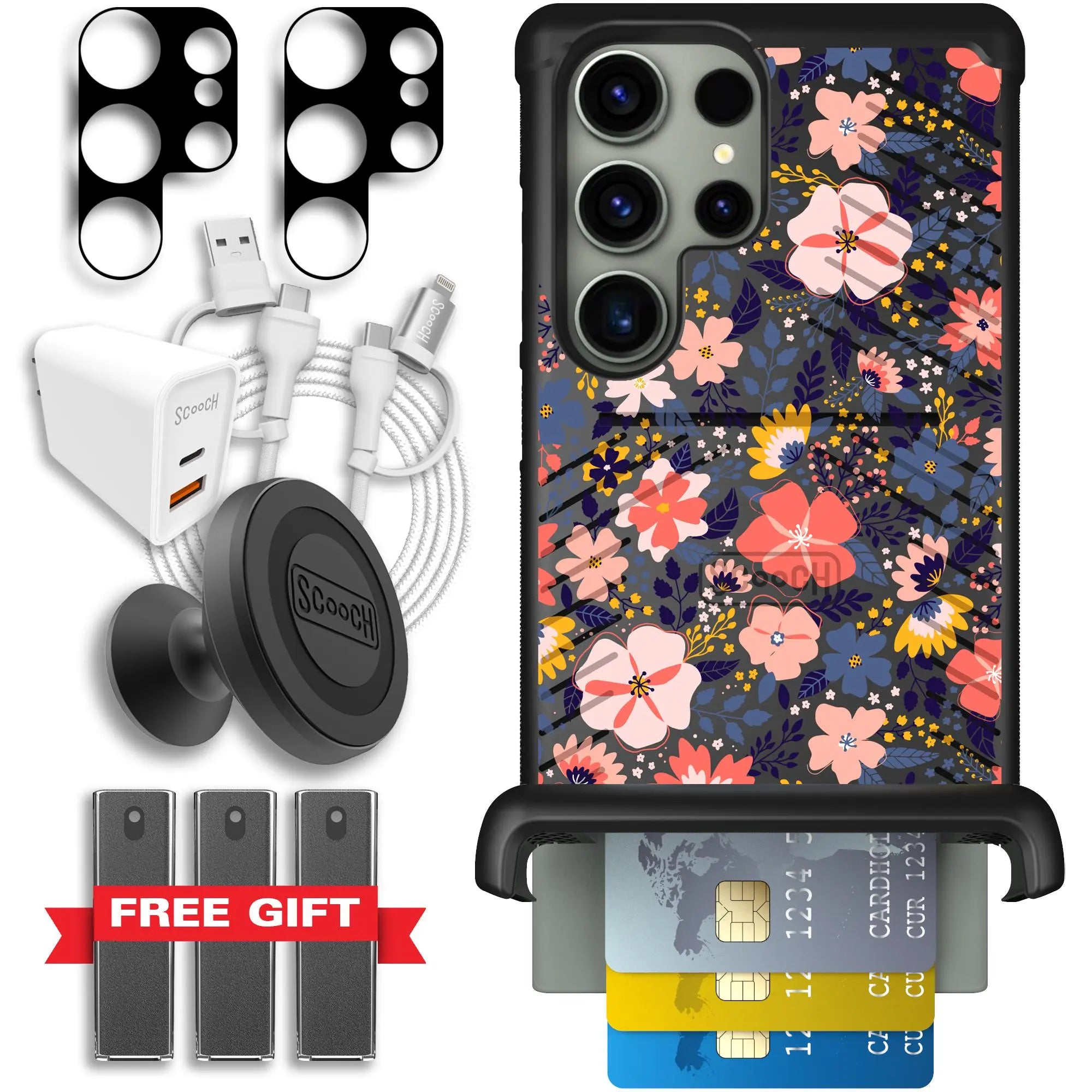 Scooch-Wingmate Ultimate Bundle for Samsung Galaxy S23 Ultra-Wildflowers